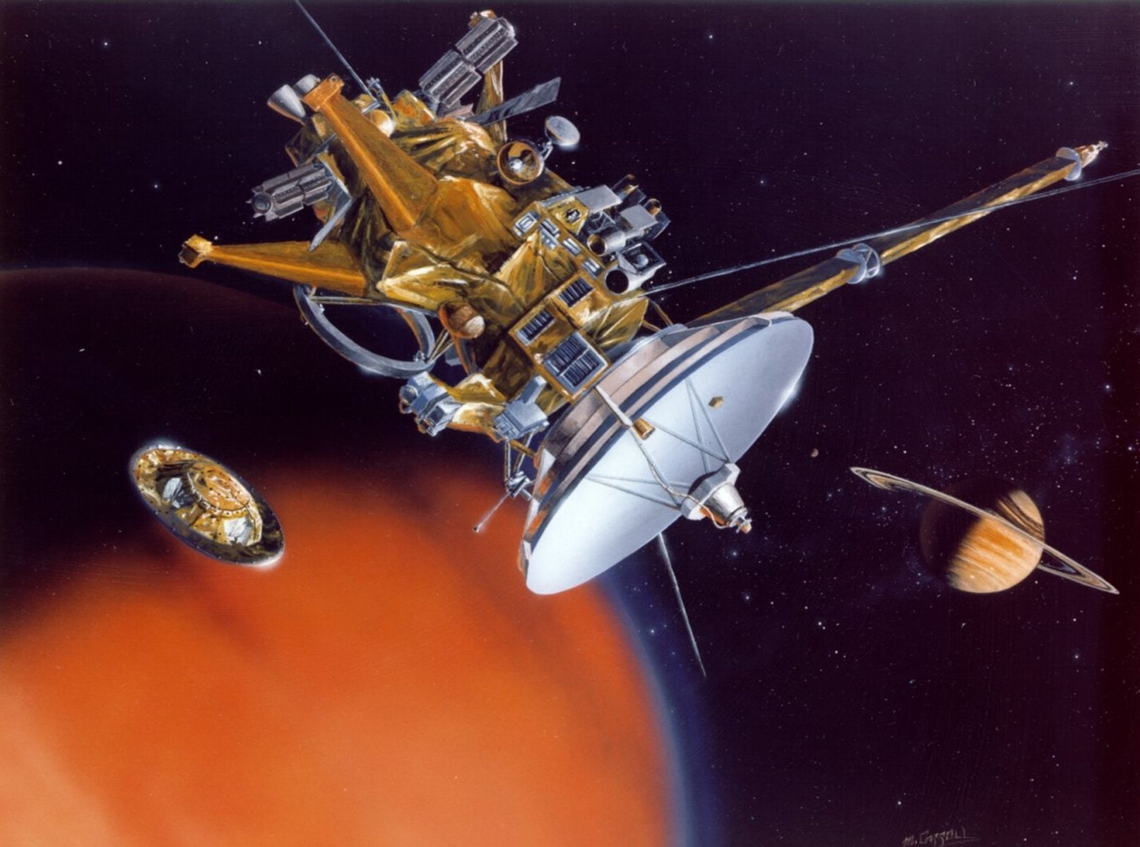 720P, titan, huygens, 1614x1200, cassini, HD Wallpaper