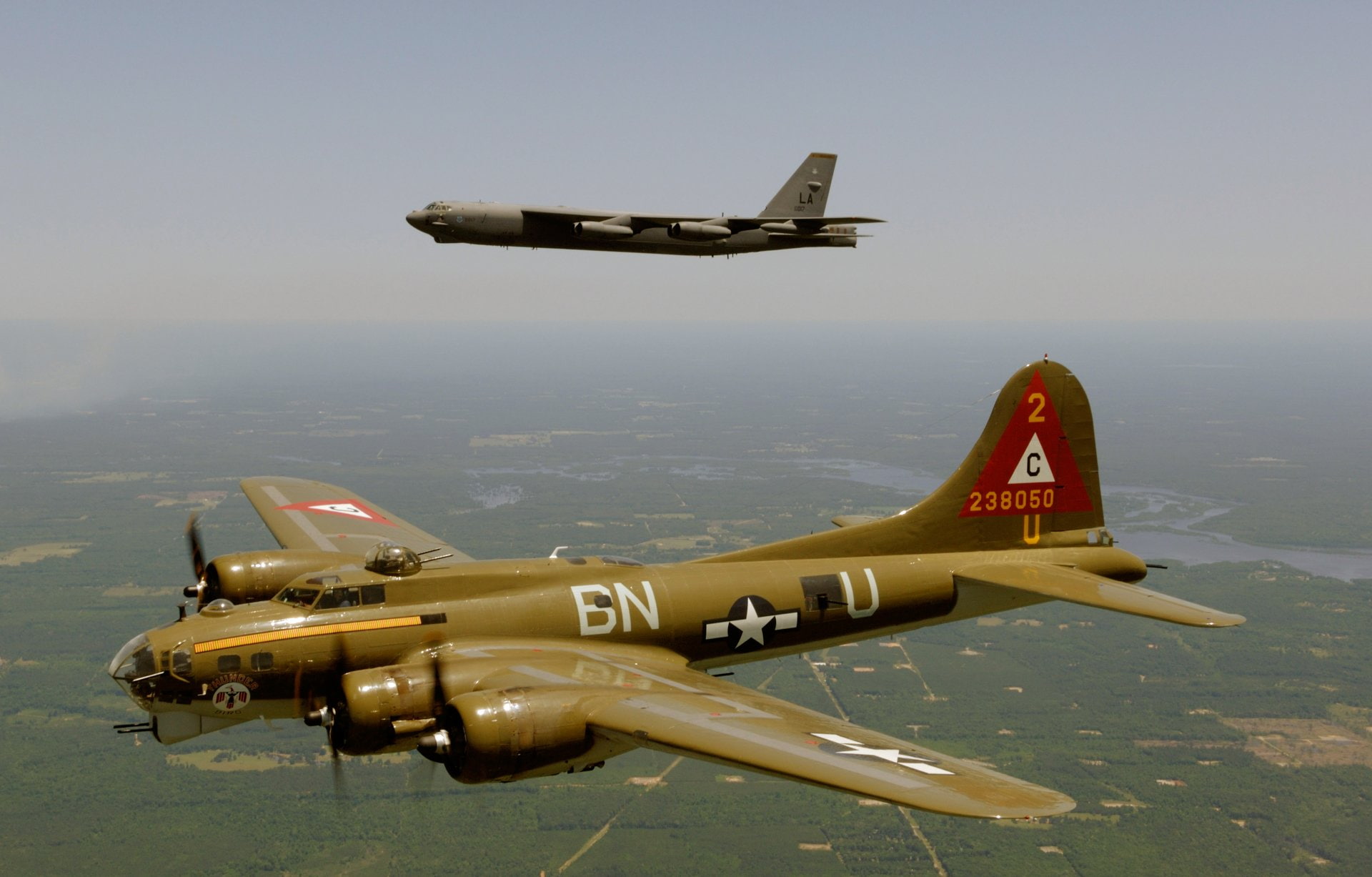 Bombers, Boeing B-17 Flying Fortress, Boeing B-52 Stratofortress, 1080P, HD Wallpaper