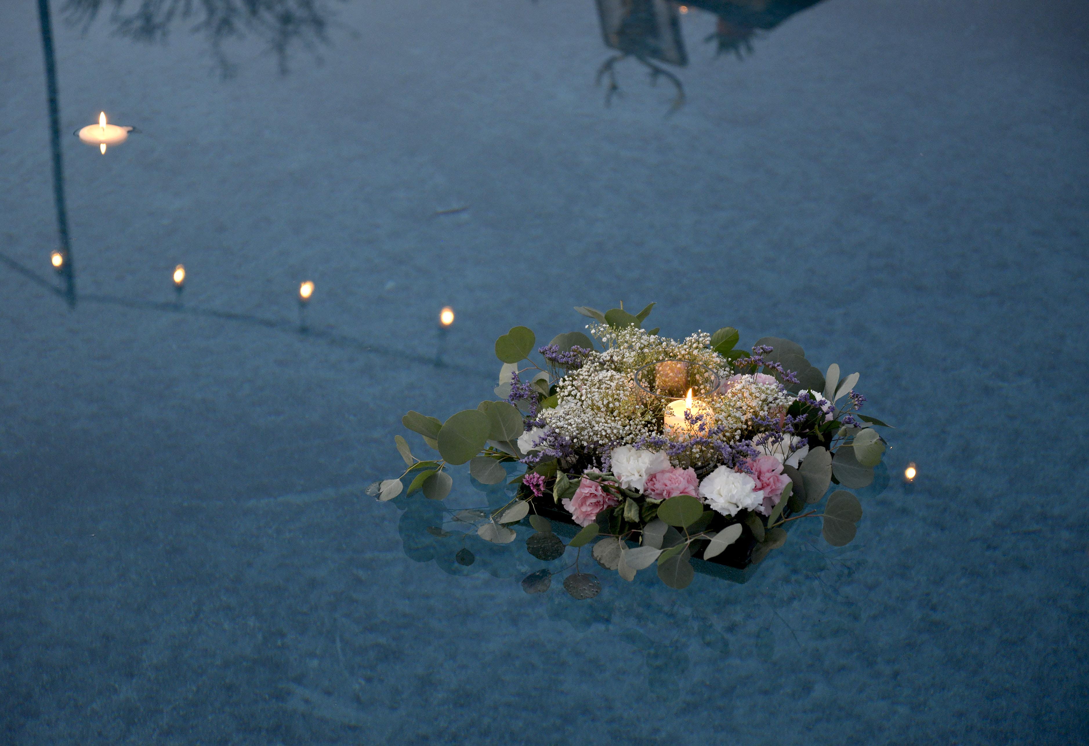 body, illuminated, candle, water, flowering plant, sea, vulnerability, celebration, flower head, body of water, day, 2K, flowers, white, decoration, flower, HD Wallpaper