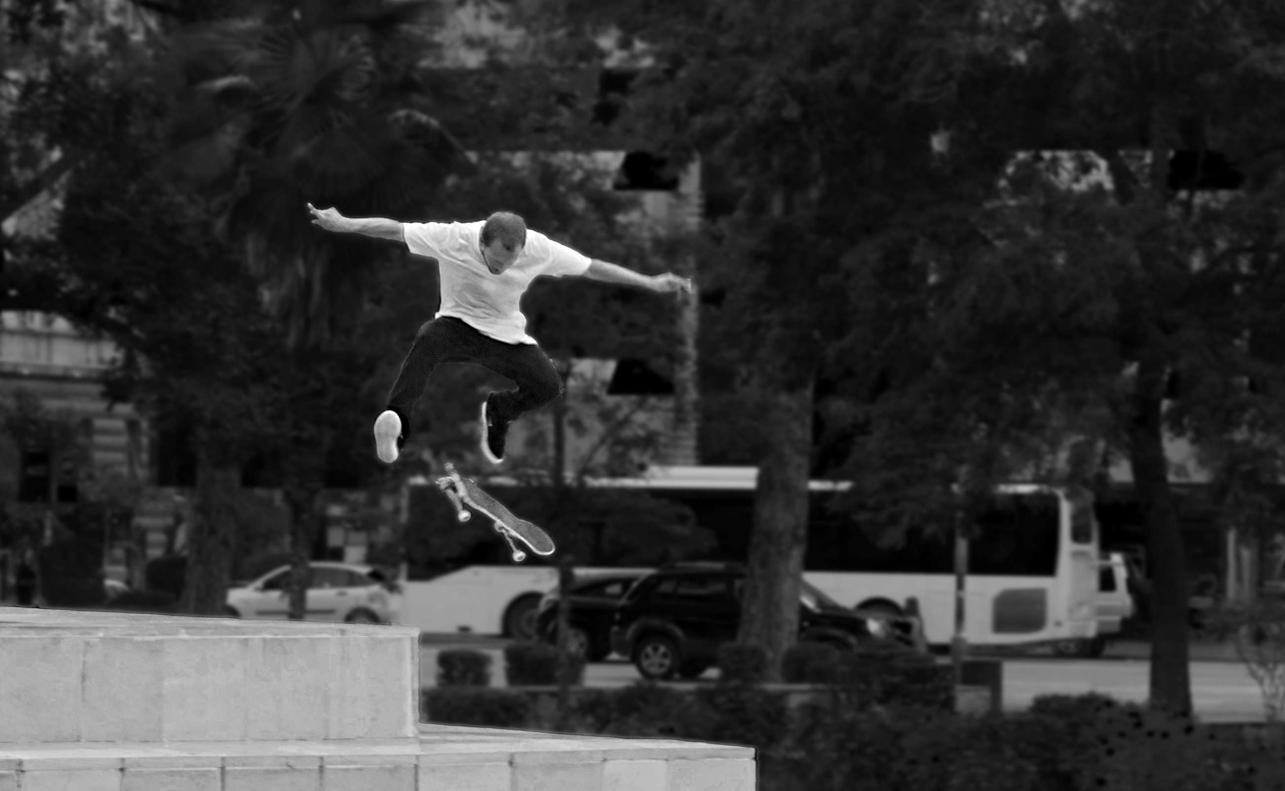 men, recreation, experience, outdoors, real people, full length, motion, one person, sports equipment, vitality, mid-air, park, 2K, jump, plant, boy, human arm, HD Wallpaper