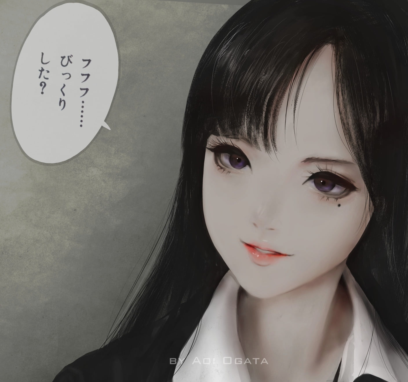 Korean women, big eye contact lenses, eyebrows, eyes, long hair, anime, Aoi Ogata, 720P, Korean, anime girls, teeth, lips, looking at viewer, HD Wallpaper