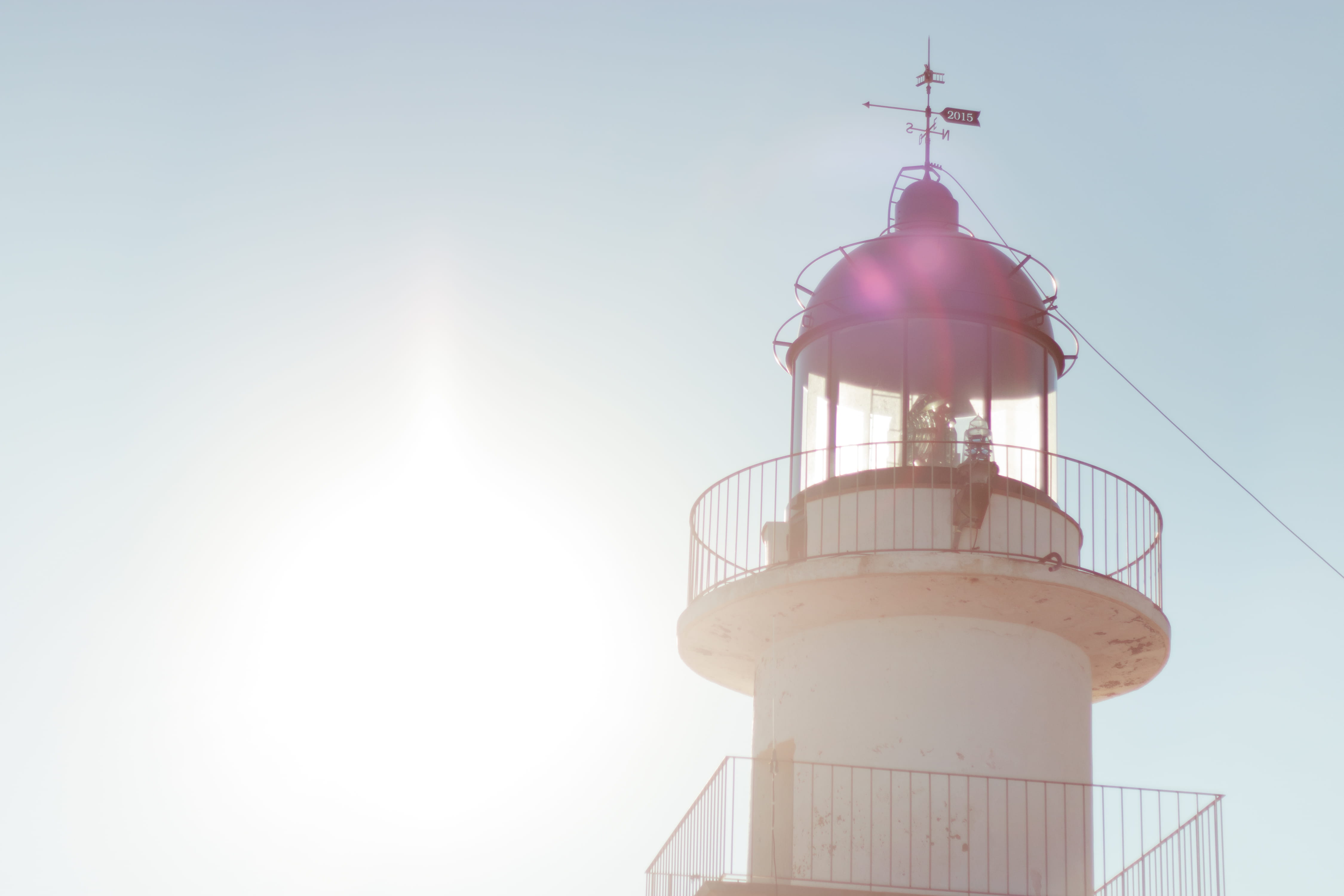 cadaques, beacon, park, cap de creus, cape, cross, natural, day, gerona, architecture, backlight, direction, lens flare, tower, sun, bulb, building exterior, HD Wallpaper