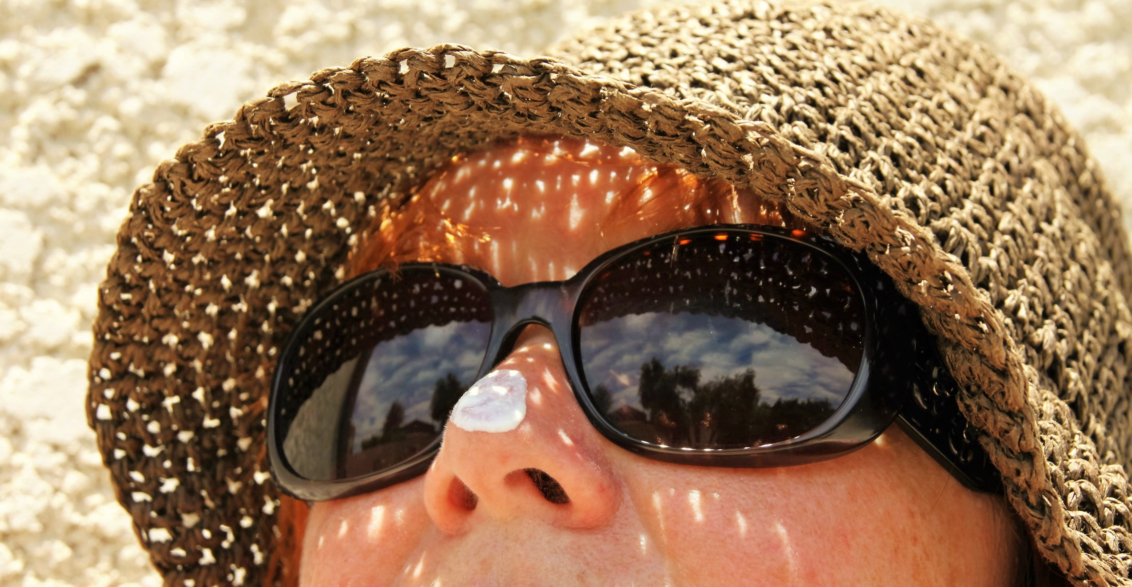 woman, fair skinned, glasses, security, land, accessories, body part, eyewear, sunscreen, vacation, cream, day, reflection, sunglasses, travel, nature, HD Wallpaper