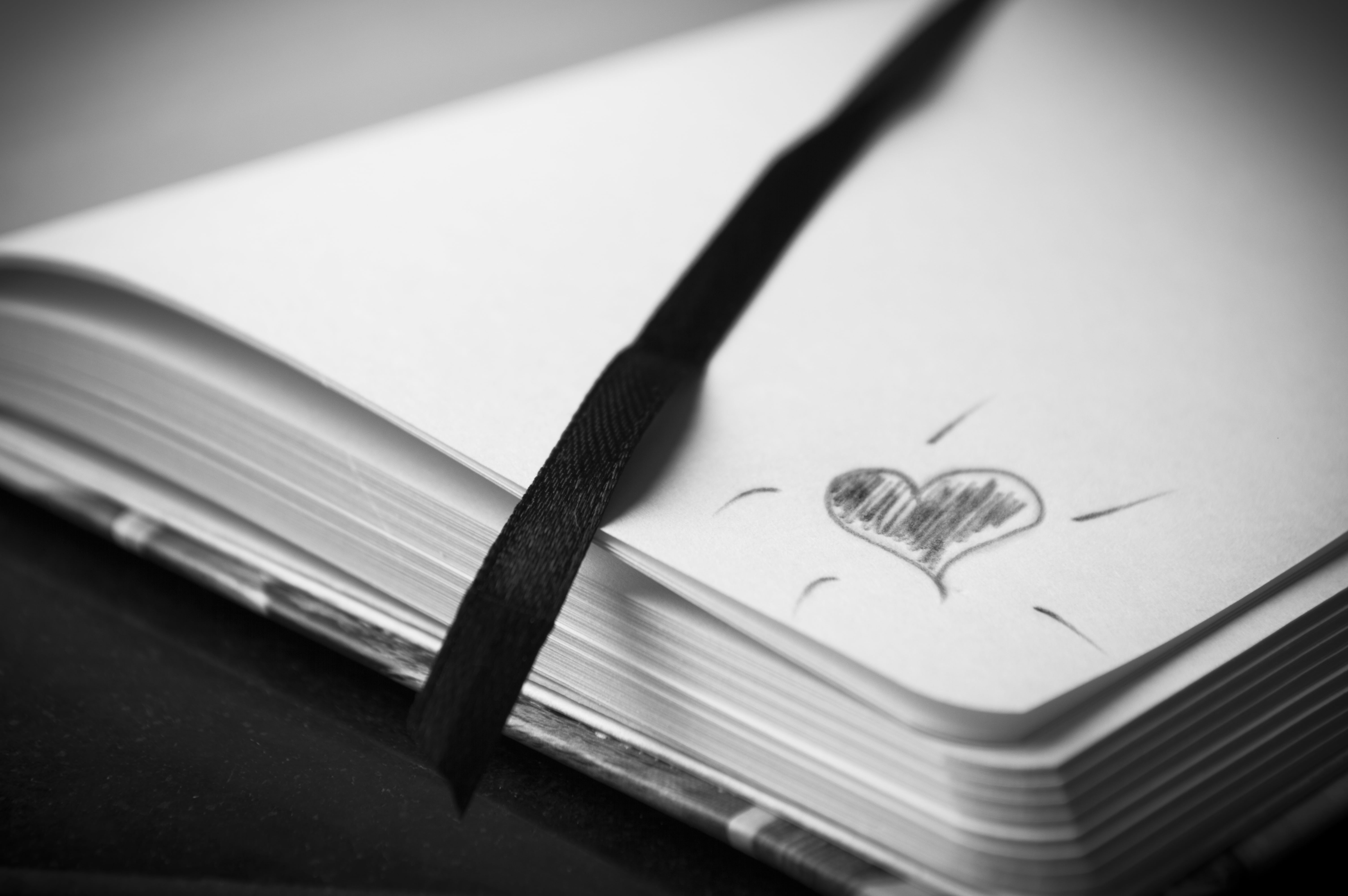 learning, bookpage, stack, background, document, feelings, happiness, heart shape, i love you, couple, happy, hearts, pencil, romantic, two objects, love, HD Wallpaper