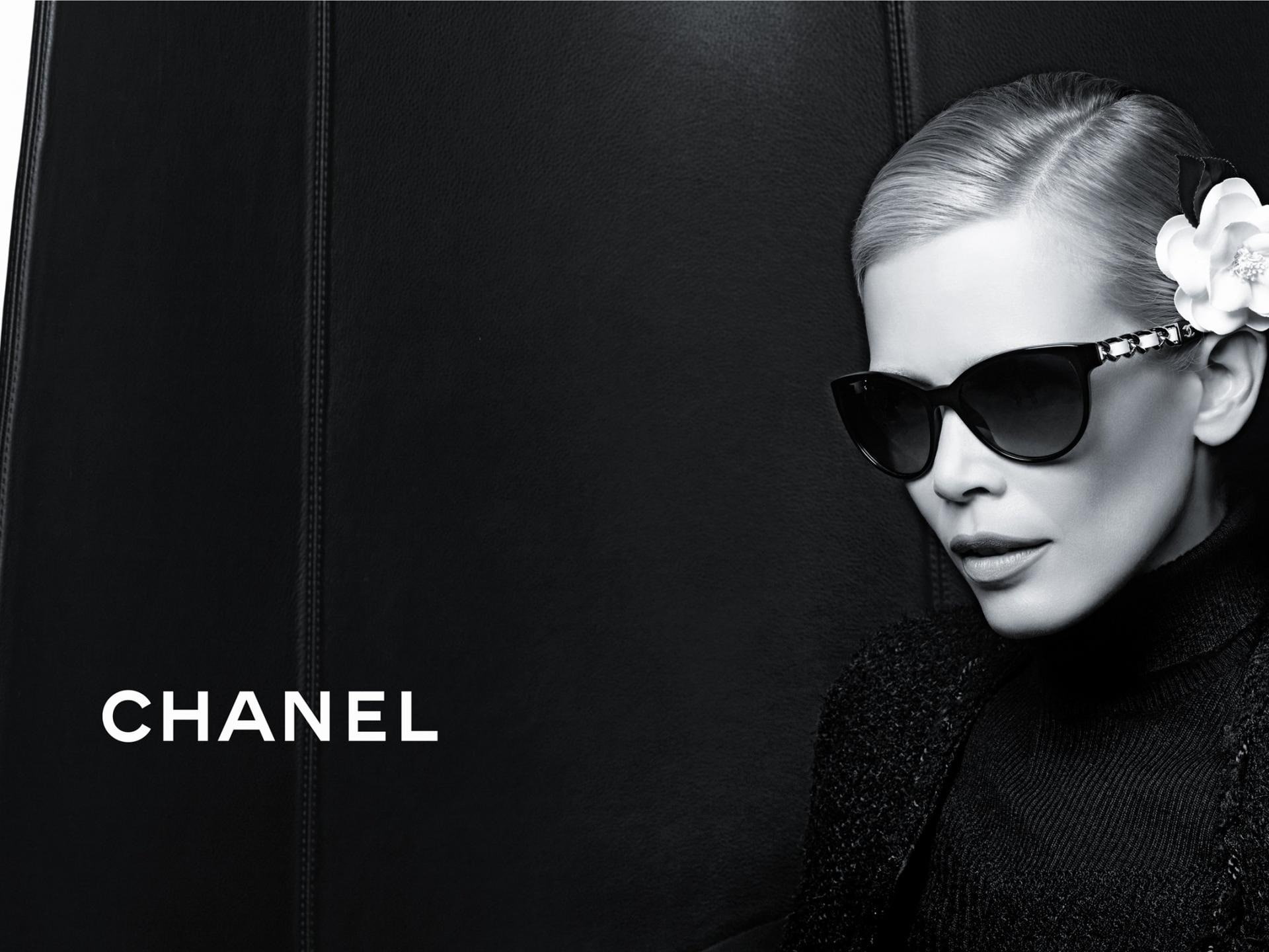 young women, one person, black, sunglasses, glamour, headshot, fashion, hairstyle, 1080P, chanel, deskt, women, lifestyles, beautiful people, flower, portrait, HD Wallpaper