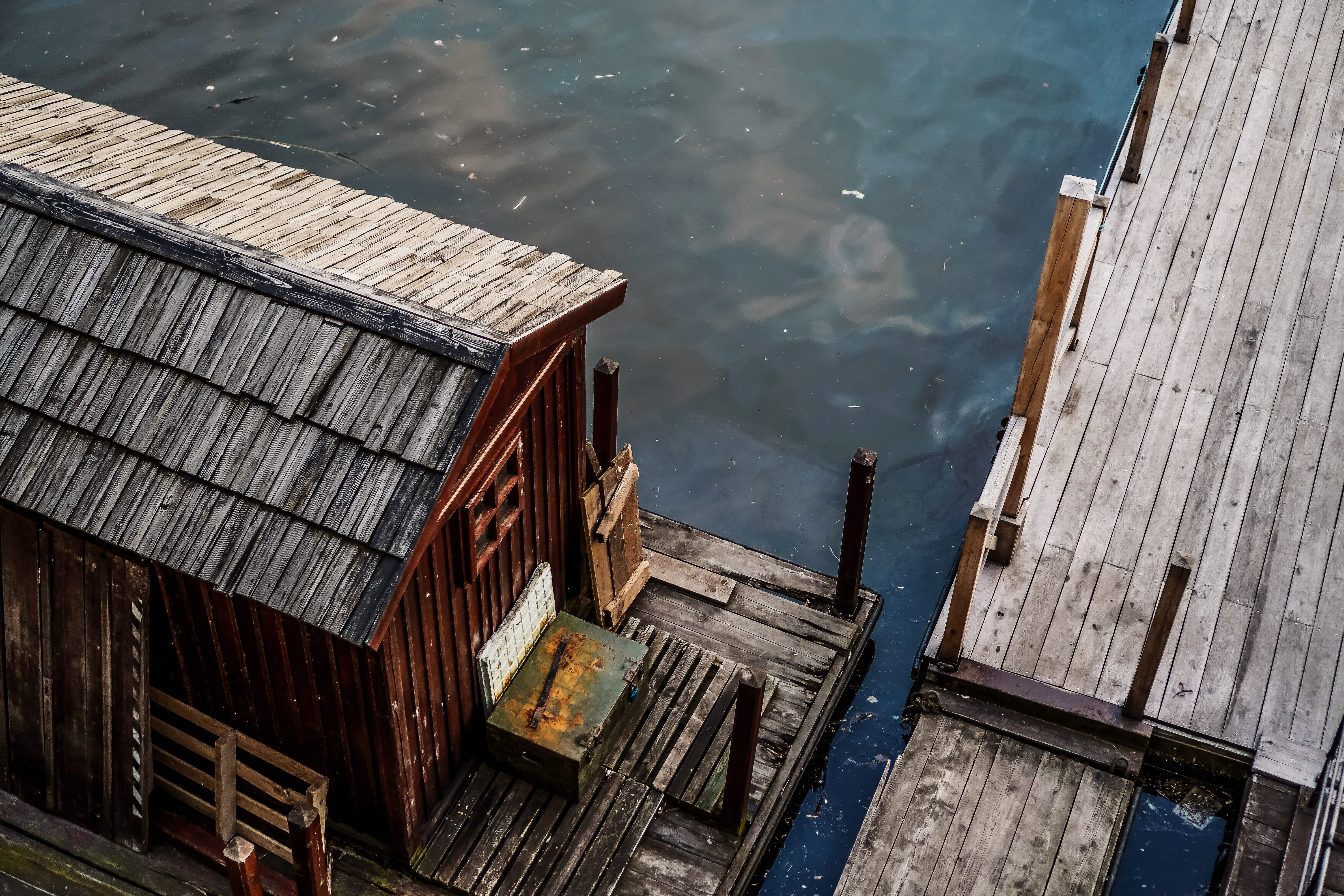 ramp, nautical Vessel, no People, outdoors, pier, photograph, river, nature, rustic, cultures, darken, empty, harbor, rural Scene, 5K, boat house, house, HD Wallpaper
