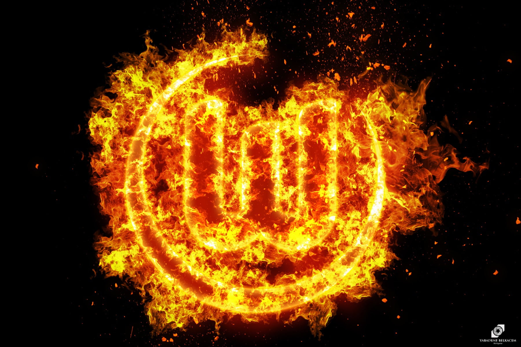 Bundesliga, flame, circle, night, team, heat - temperature, 720P, outdoors, black background, Germany, yellow, fireball, communication, fire - natural phenomenon, HD Wallpaper
