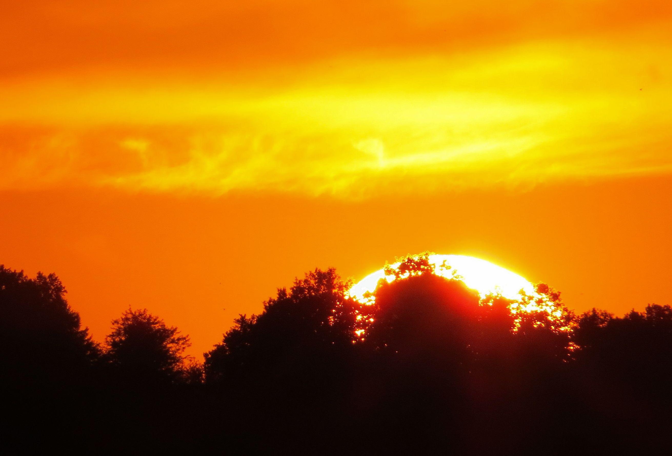nature, 2K, fantastic, fireball, sunrise, sunset, HD Wallpaper