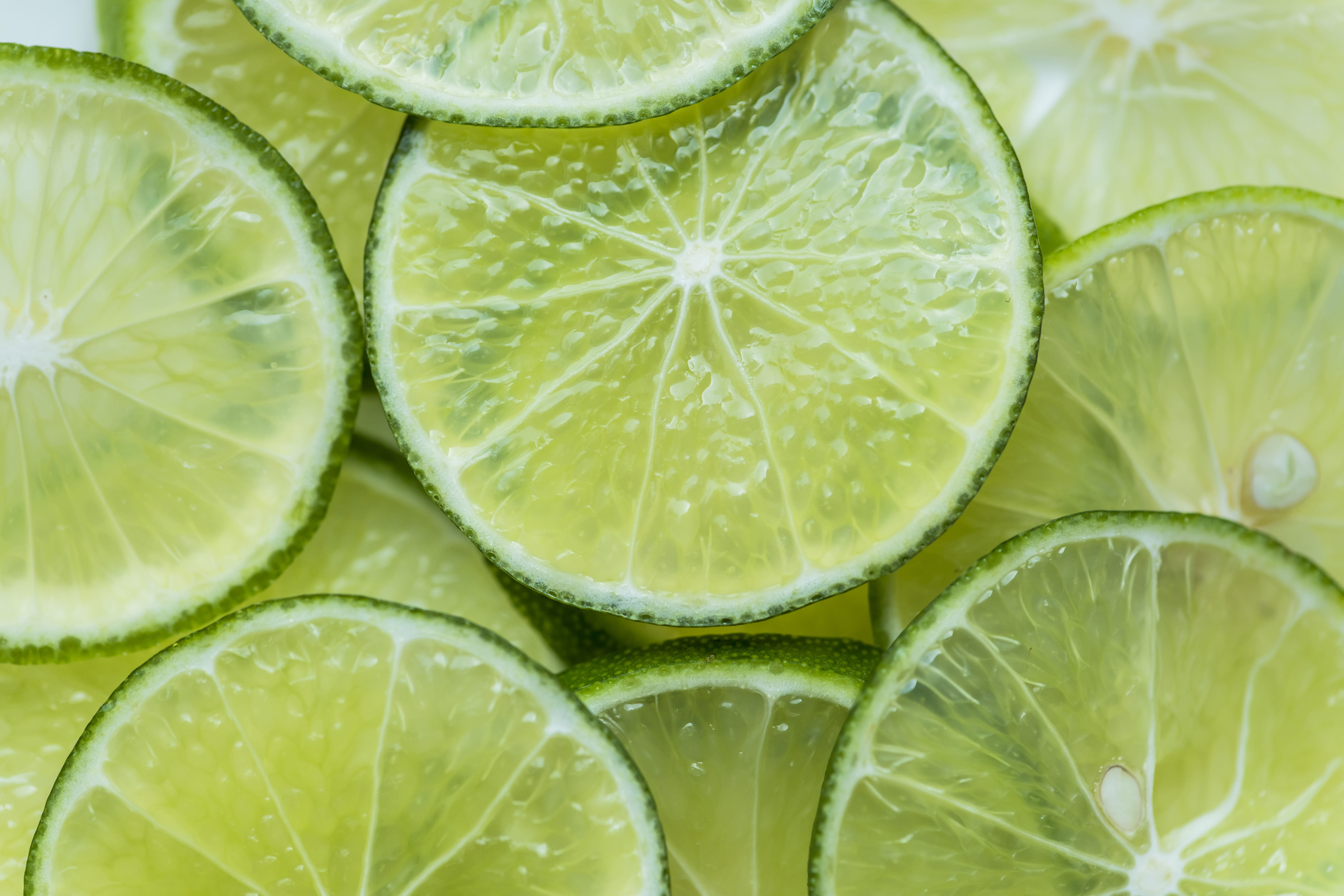 4K, freshly, green, close up, dieting, ingredient, food and drink, green color, citrus, backgrounds, large group of objects, acid, foods, studio shot, HD Wallpaper