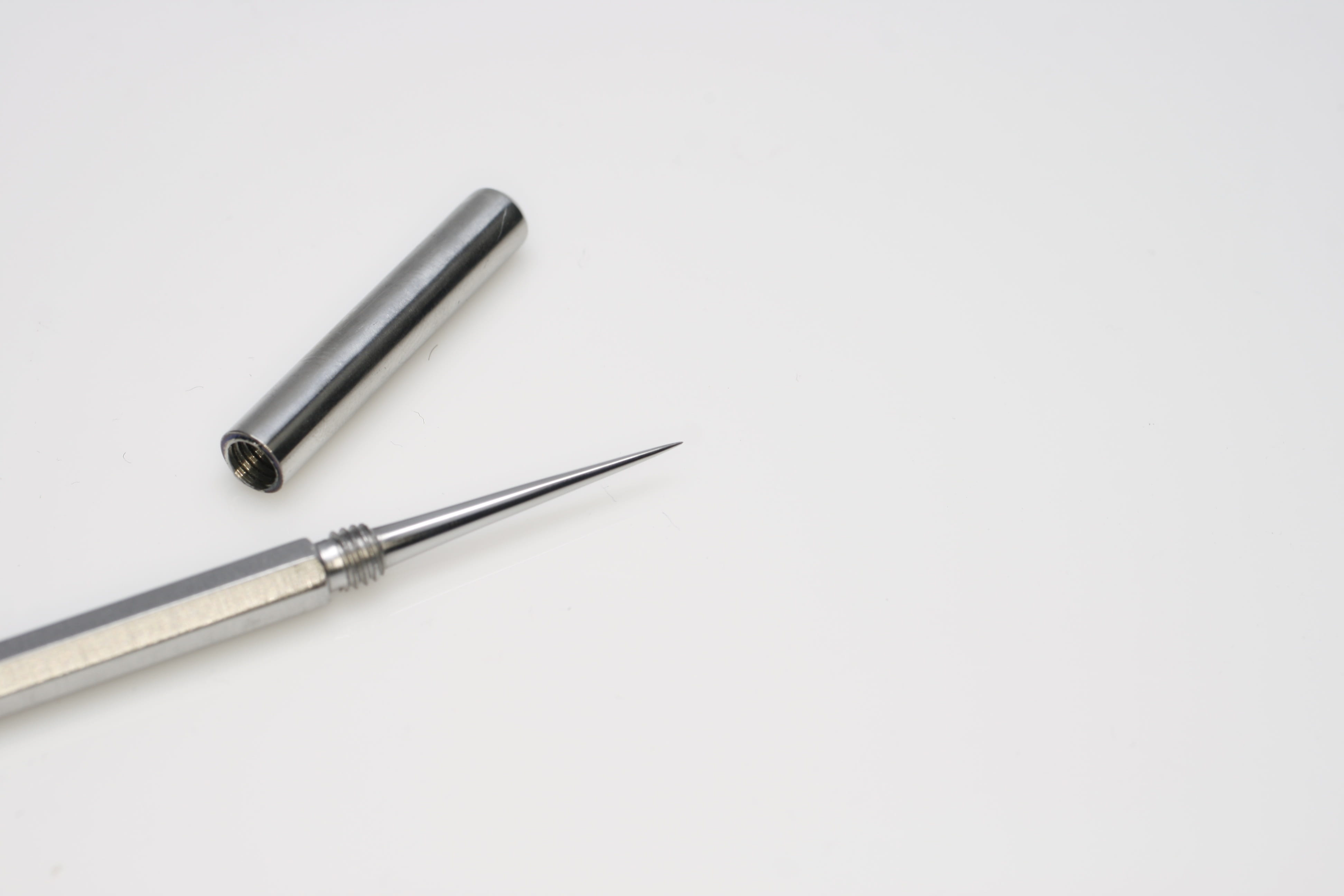 acne, no people, still life, office supply, white background, cut out, pen, studio shot, copy space, extruder needle, metal, single object, 4K, indoors, HD Wallpaper