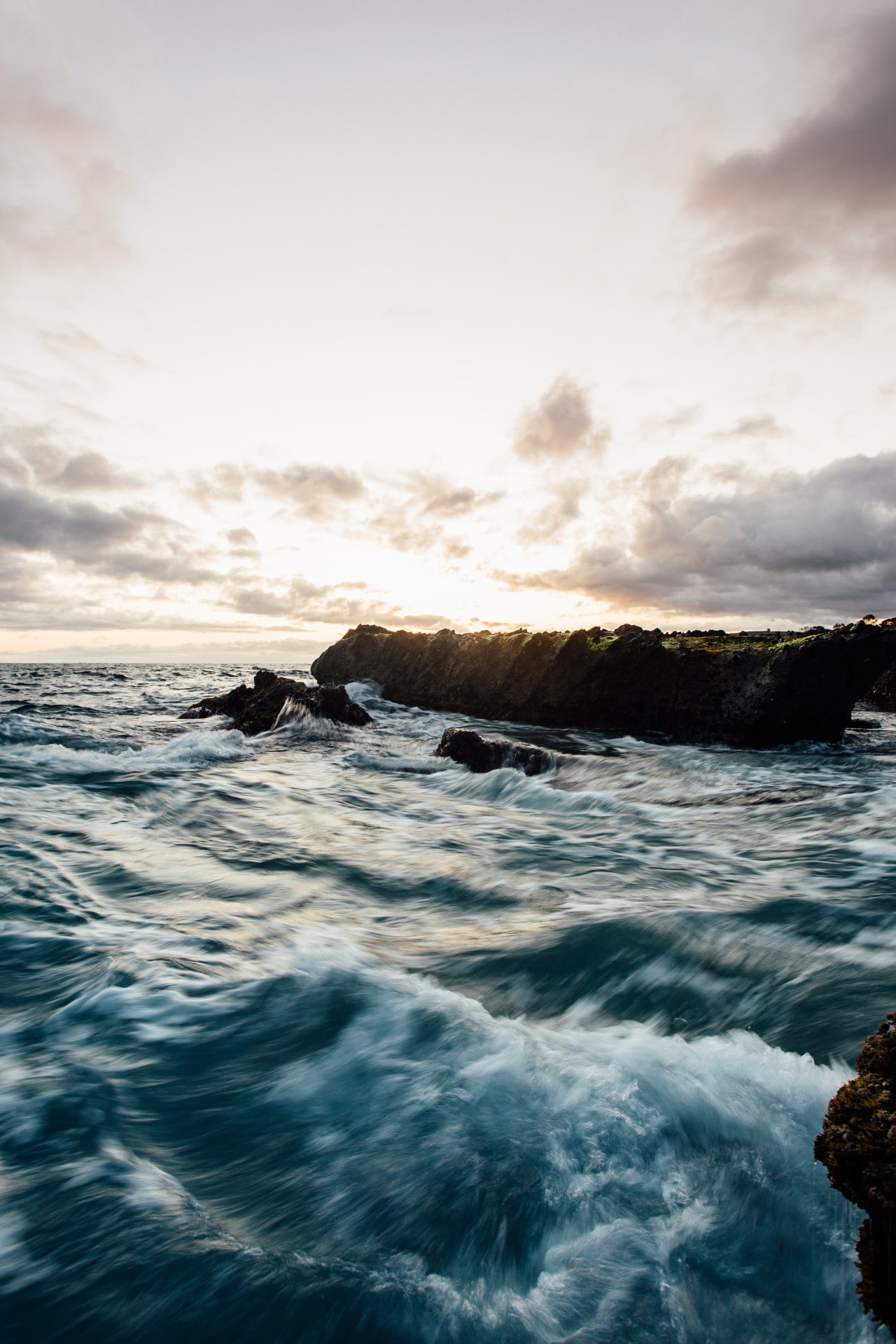 cloud - sky, sea, aquatic sport, sky, island, motion, nature, sunset, wave, sport, beauty in nature, high tide, 1080P, water, scenics - nature, power, Phone HD Wallpaper