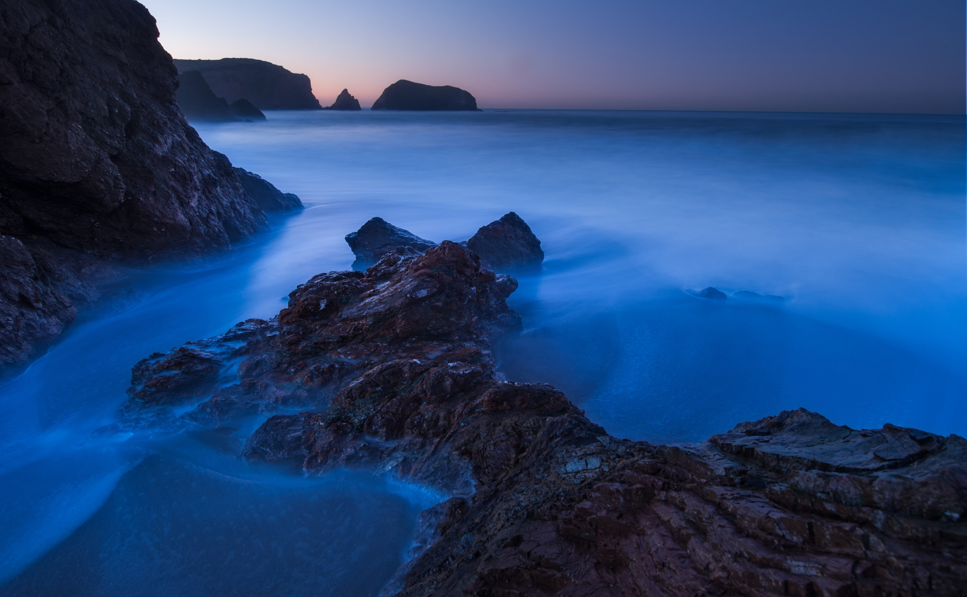 tranquility, Beach, rock - object, Waves, 4K, Tide, Foam, sea, beauty in nature, California, long, land, Rocks, Stacks, froth, Area, County, outdoors, HD Wallpaper