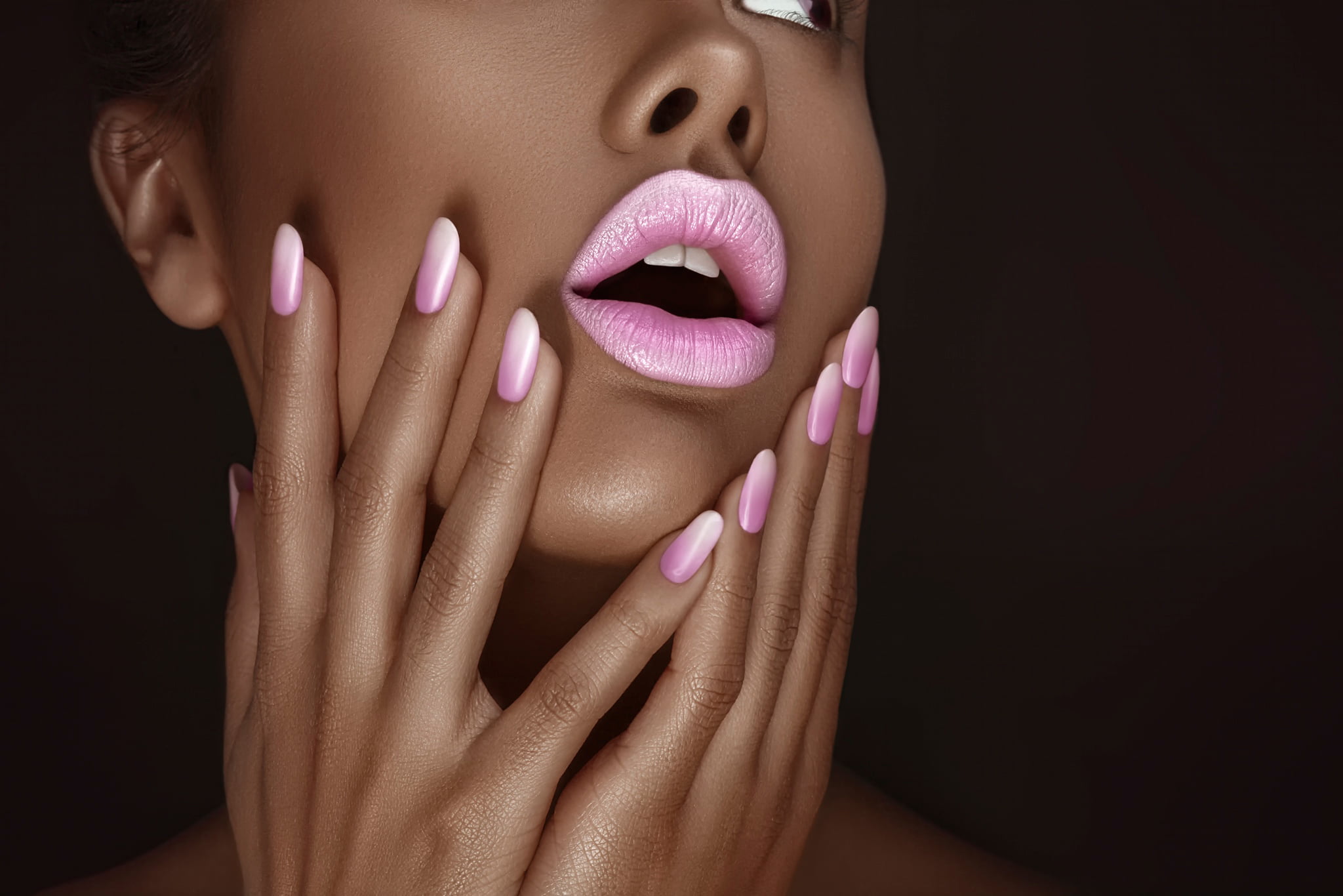 nail, people, females, body Care, clean, purity, human Lips, makeup, elegance, brown Hair, front View, beautiful, pink, freshness, make-Up, looking, Photo Terence Bordon, HD Wallpaper