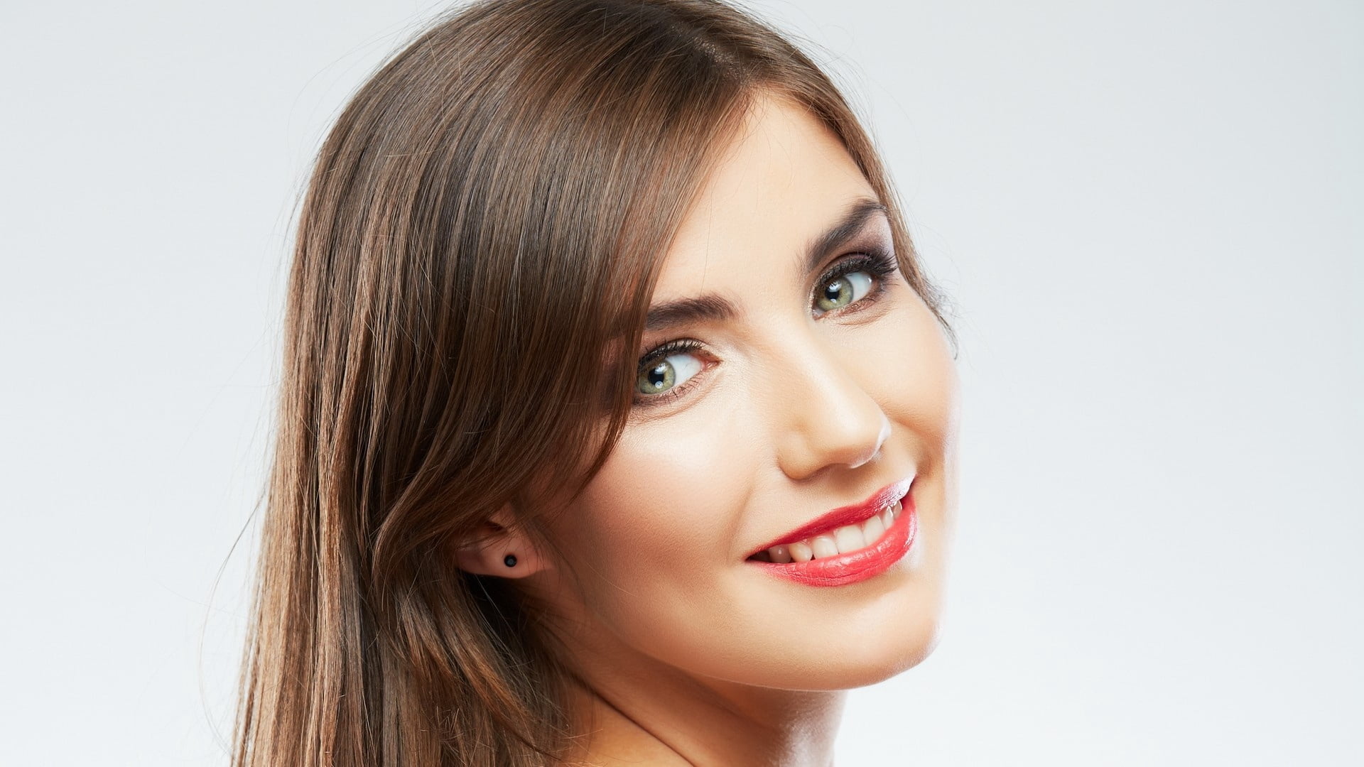 studio, human Lips, brown, females, happiness, beautiful woman, close-up, isolated, cute, clean, elegance, view, freshness, green-eyed, s, human body part, HD Wallpaper