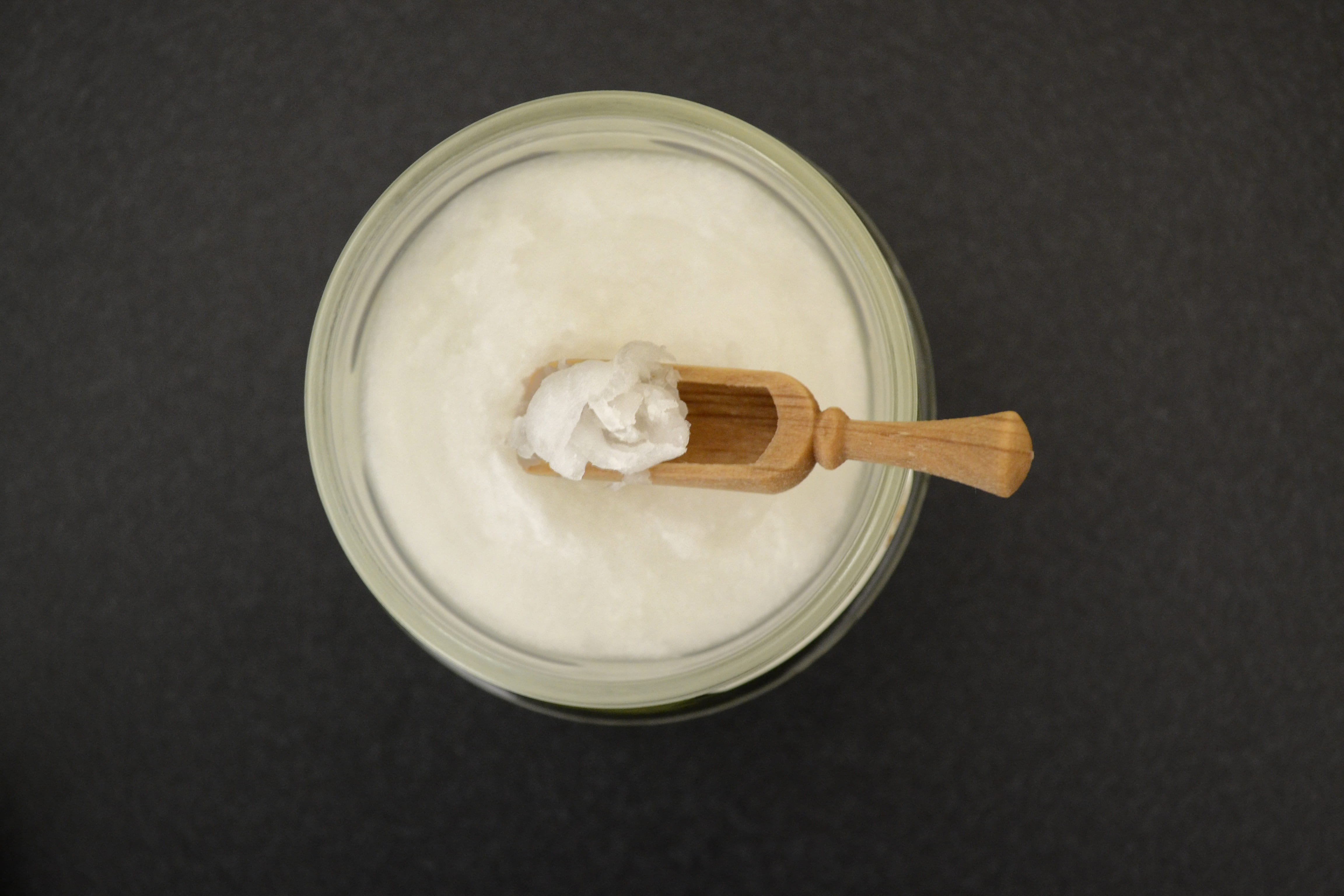 no people, table, black background, ingredient, coconut oil in jar, household equipment, natural, glass, Coconut Oil, organic, spoon, fresh, food, studio shot, HD Wallpaper