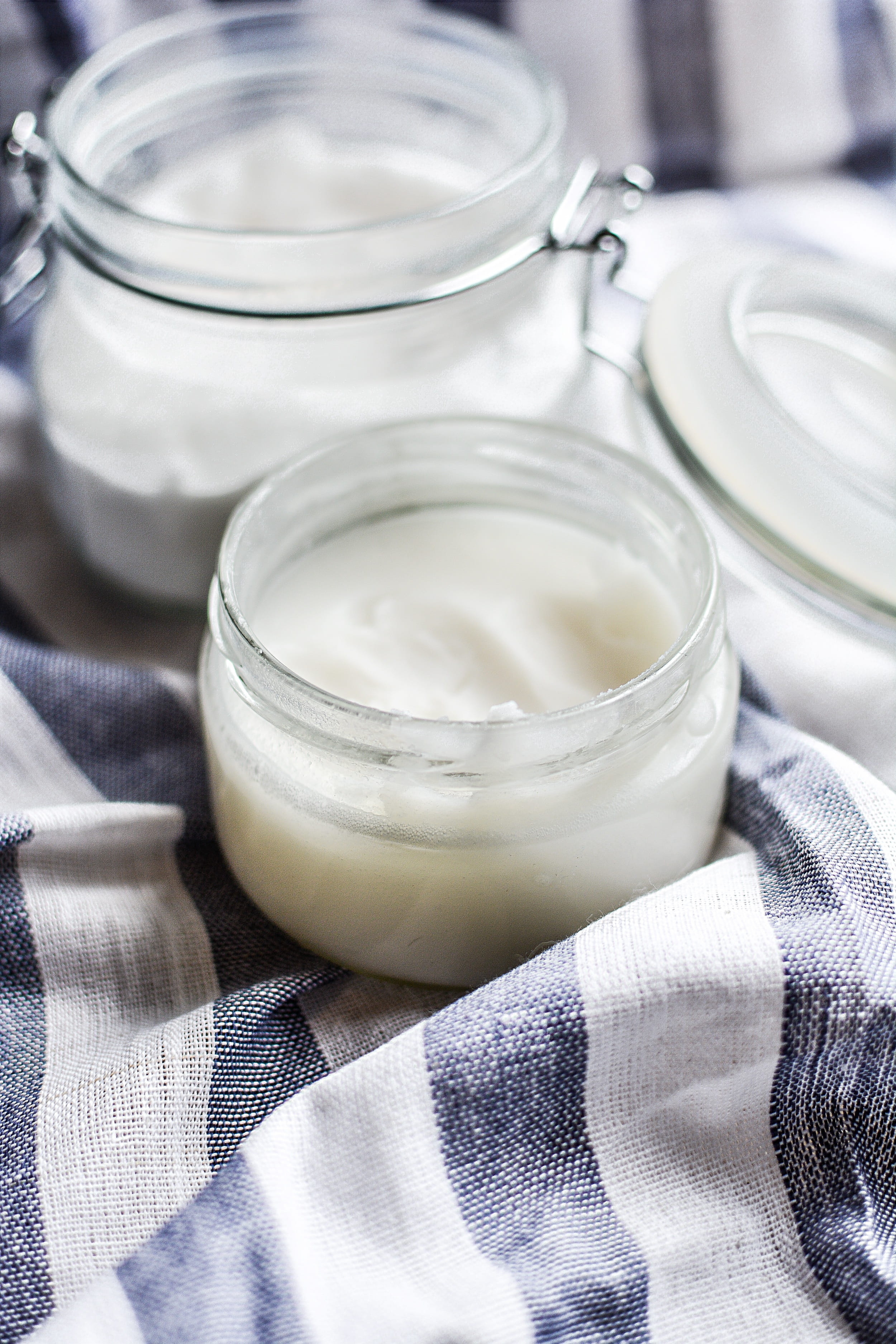 focus on foreground, food, milk, natural, indoors, Coconut Oil, White, ingredient, jars, household equipment, filled, drink, clear, refreshment, oil, nutrition, Phone HD Wallpaper