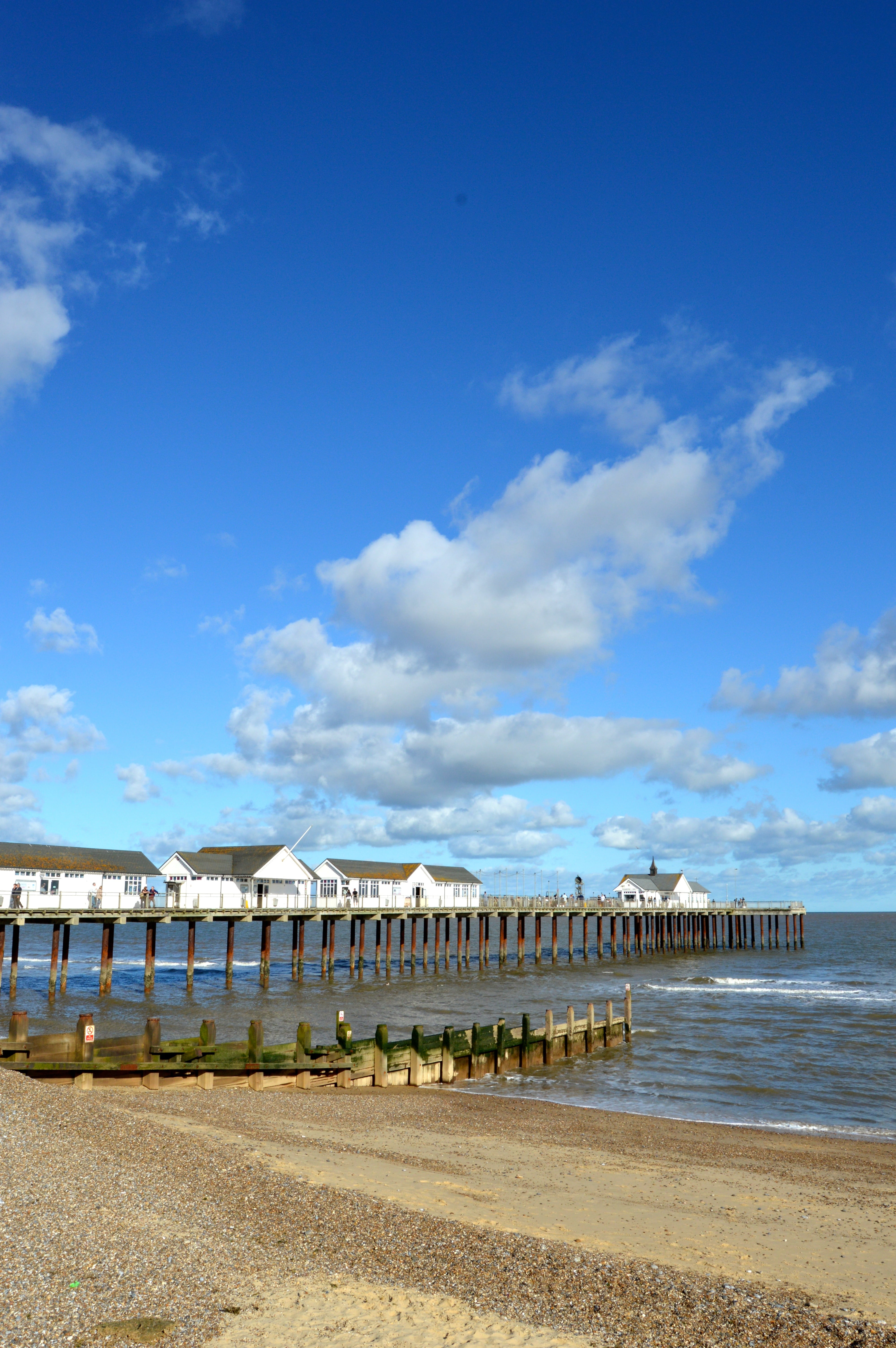 cloud - sky, coast, no people, seaside, beach, water, 5K, outdoors, scenics - nature, sky, nature, architecture, built structure, land, clouds, in a row, Phone HD Wallpaper