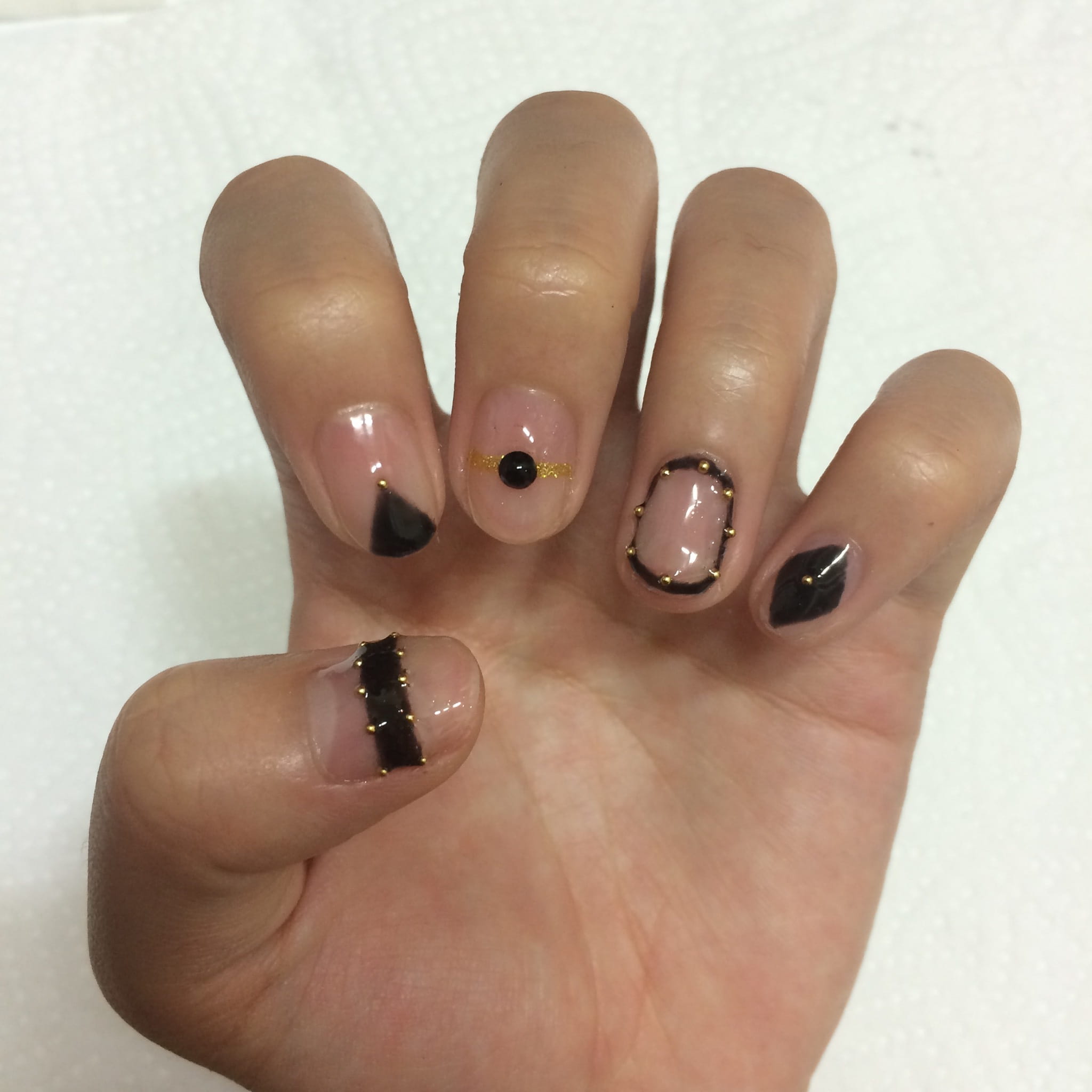 Nail Art, Gel, close-up, one person, black, Bohemian, human hand, unrecognizable person, human body part, creativity, finger, 1080P, human finger, ring, Phone HD Wallpaper