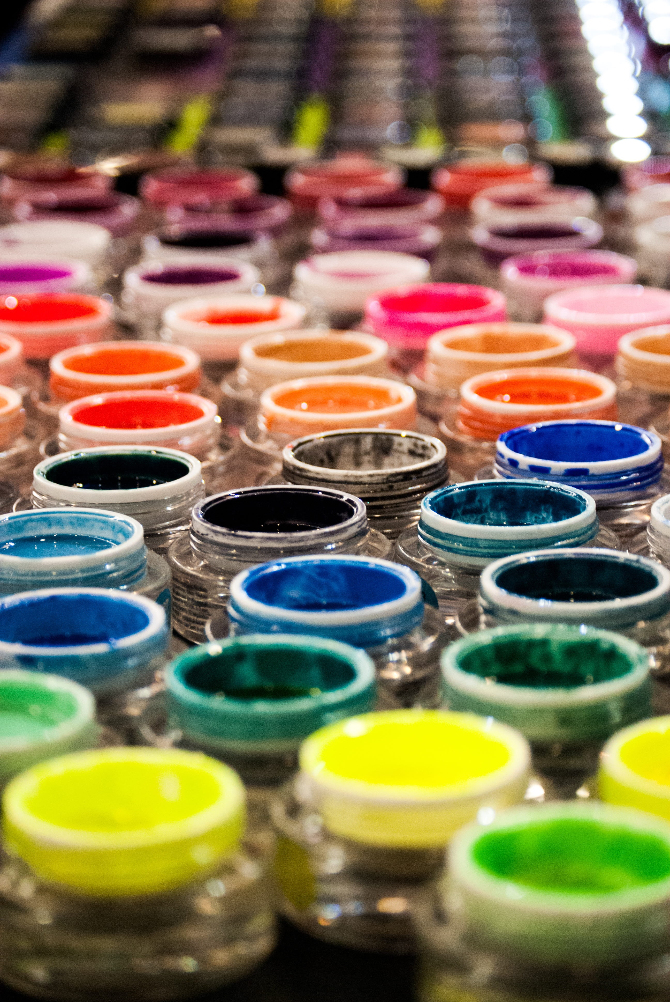 variation, color, nail gel, still life, for sale, 4K, in a row, temptation, store, gel, multi colored, no people, opened, large group of objects, retail display, Phone HD Wallpaper