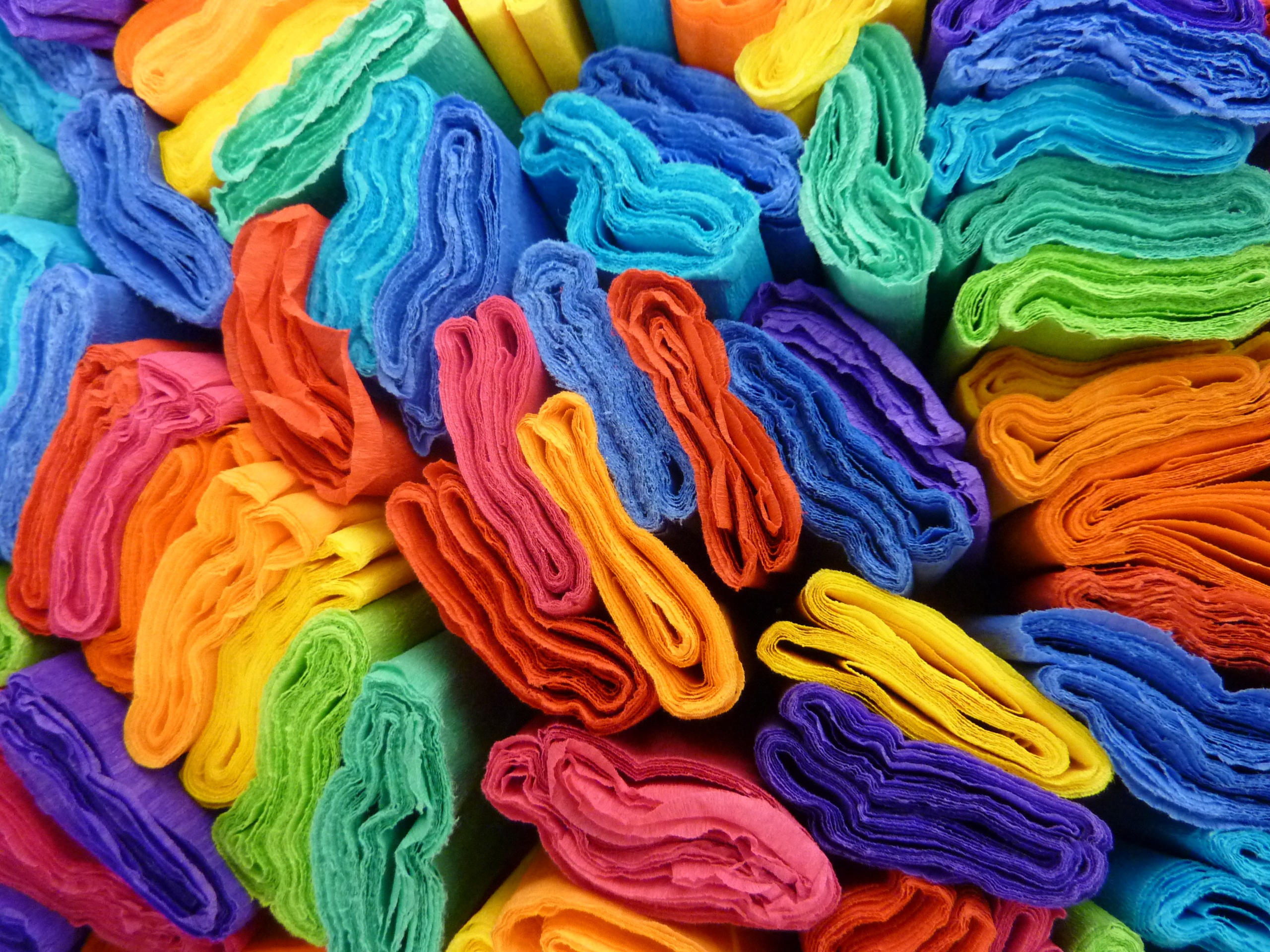 retail, orange color, large group of objects, 2K, pattern, indoors, yellow, textile industry, fashion, close-up, variation, store, assorted, colorful, HD Wallpaper