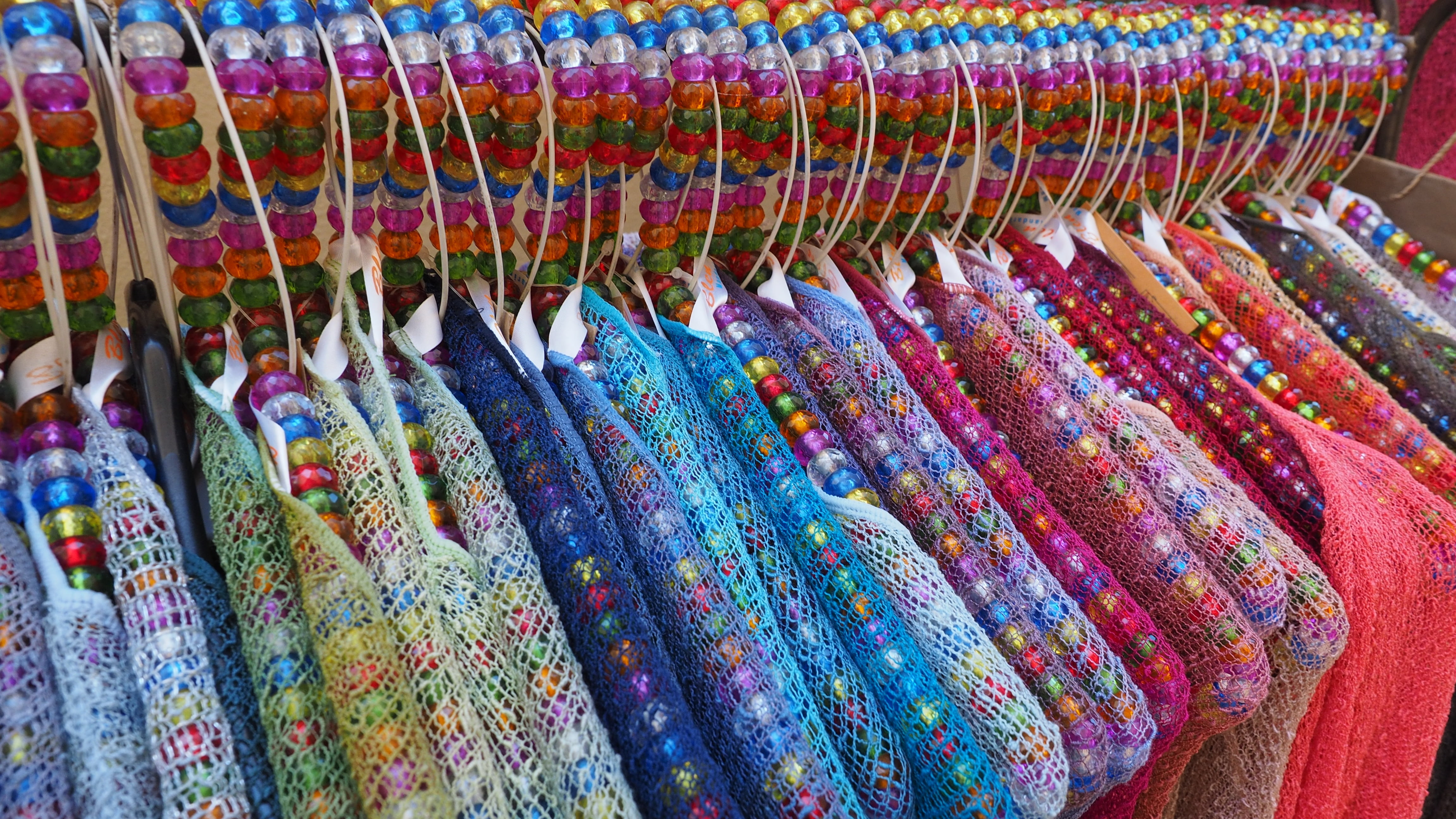 color, arrangement, textile, textiles, small business, no people, multi Colored, for sale, dress sale, shopping, hanging, indoors, store, market, market stall, HD Wallpaper