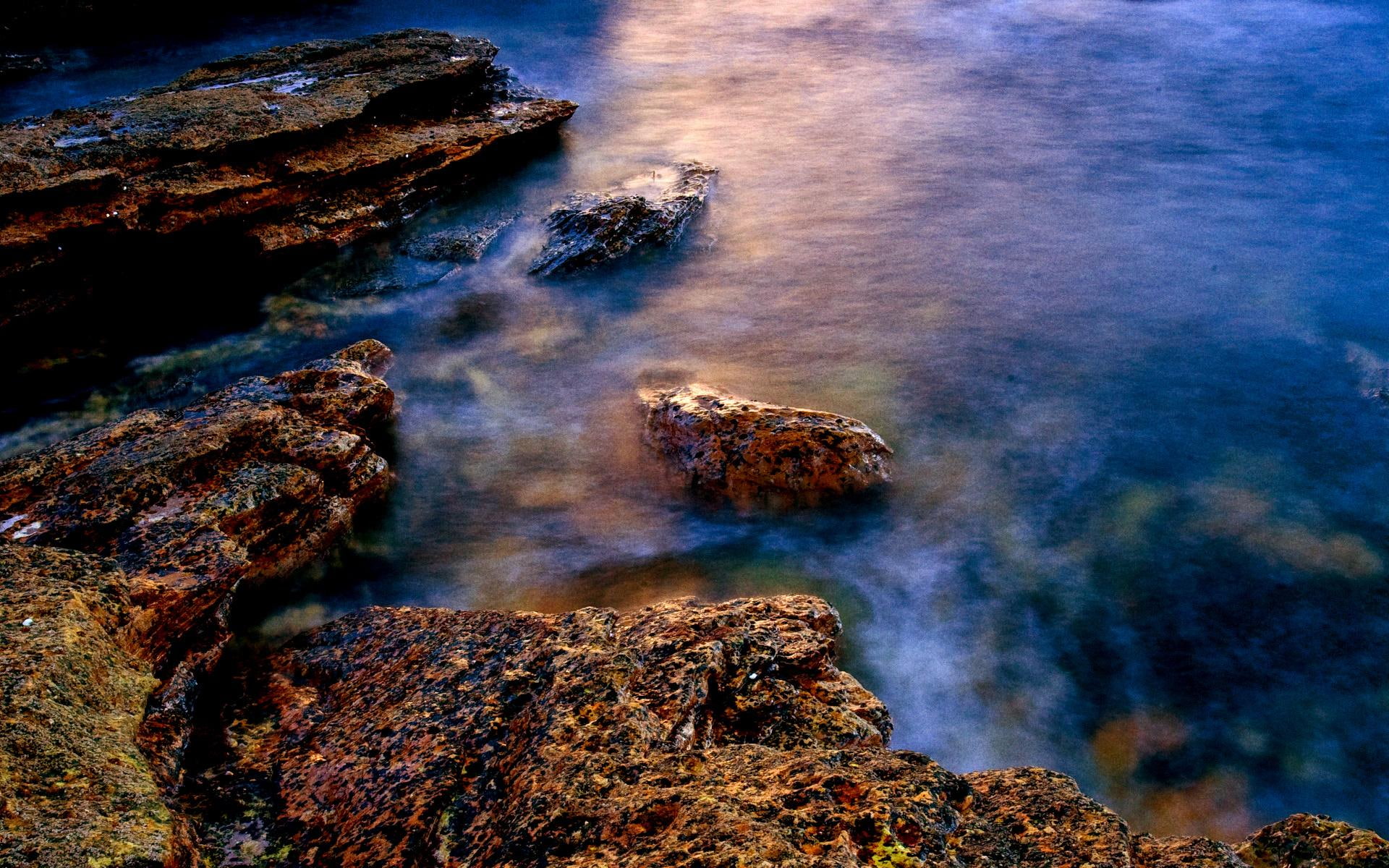 seashore, u, 1080P, rocky, scotland, k, 3d and abstract, noon, rocky seashore, HD Wallpaper