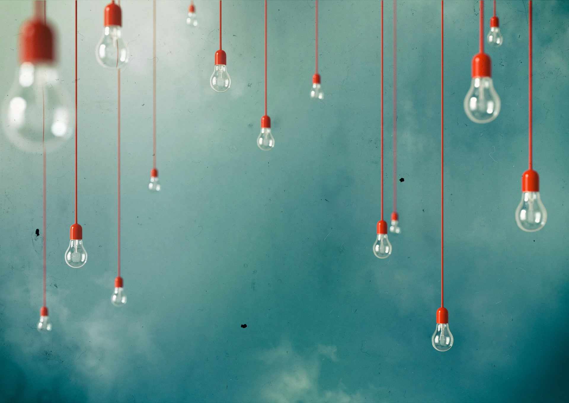 1080P, minimalism, artwork, clouds, light bulb, HD Wallpaper