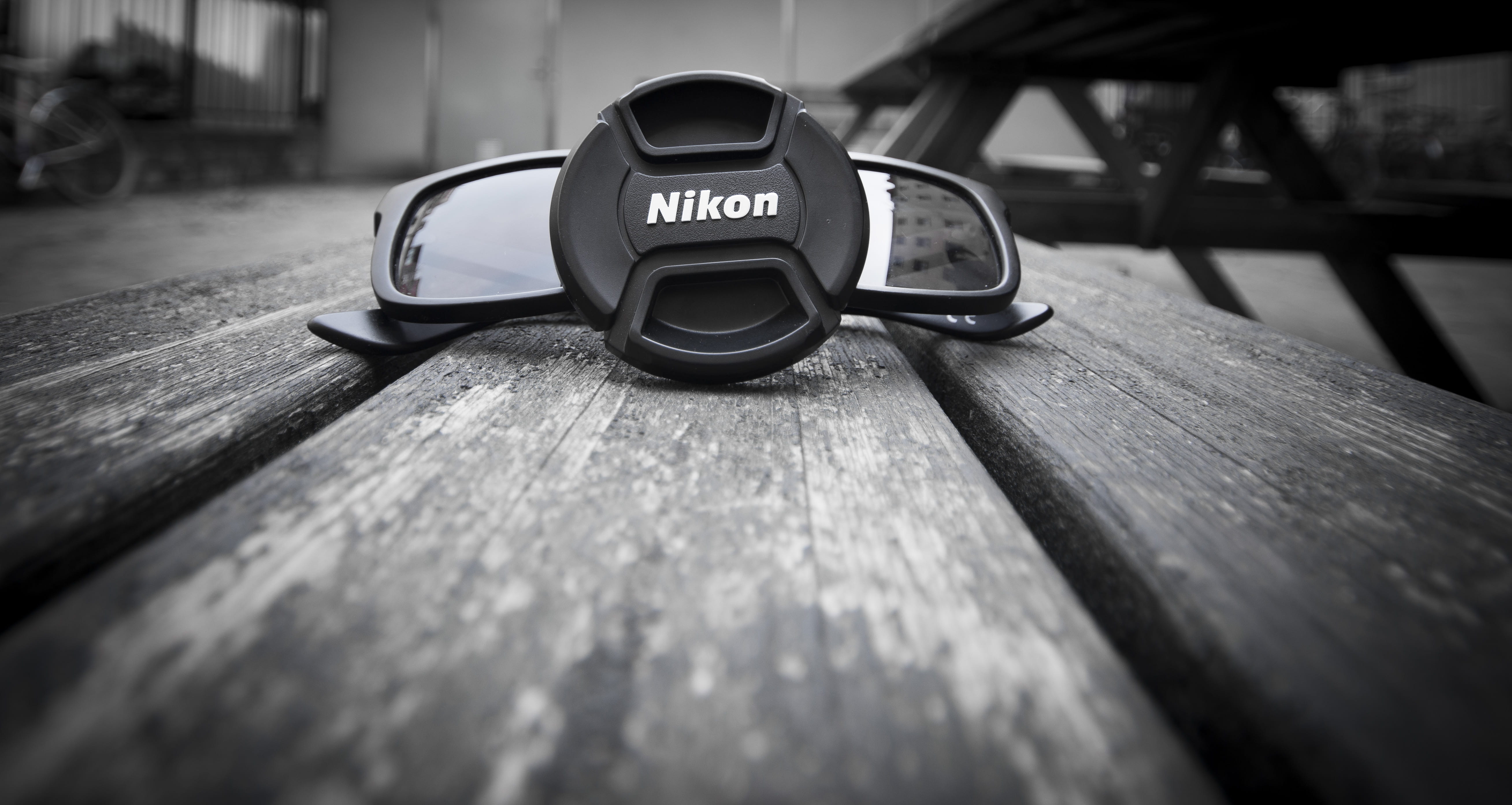 focus on foreground, technology, black, selective focus, number, nikon, arts culture and entertainment, wood - material, close-up, 5K, seat, table, rayban, HD Wallpaper