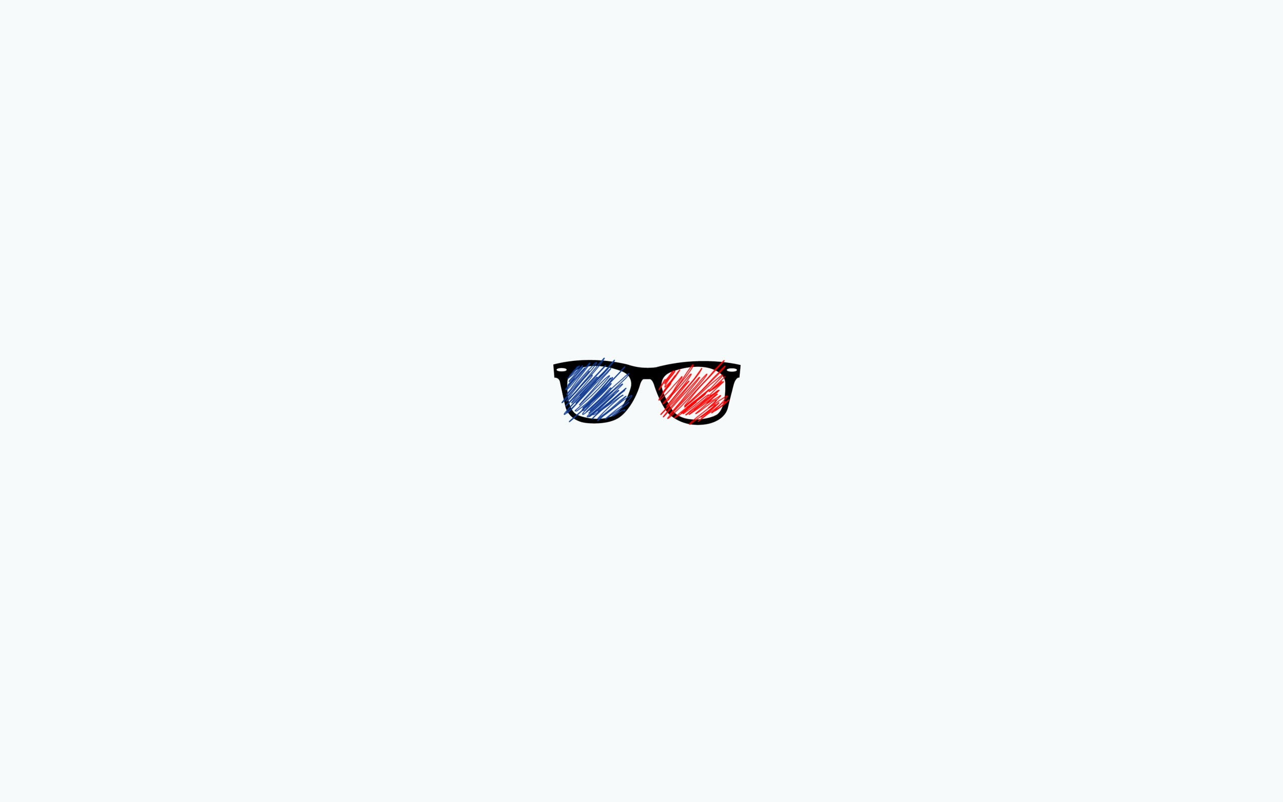 red, glasses, stereo glasses, stereo, 2K, blue, center, rayban, HD Wallpaper