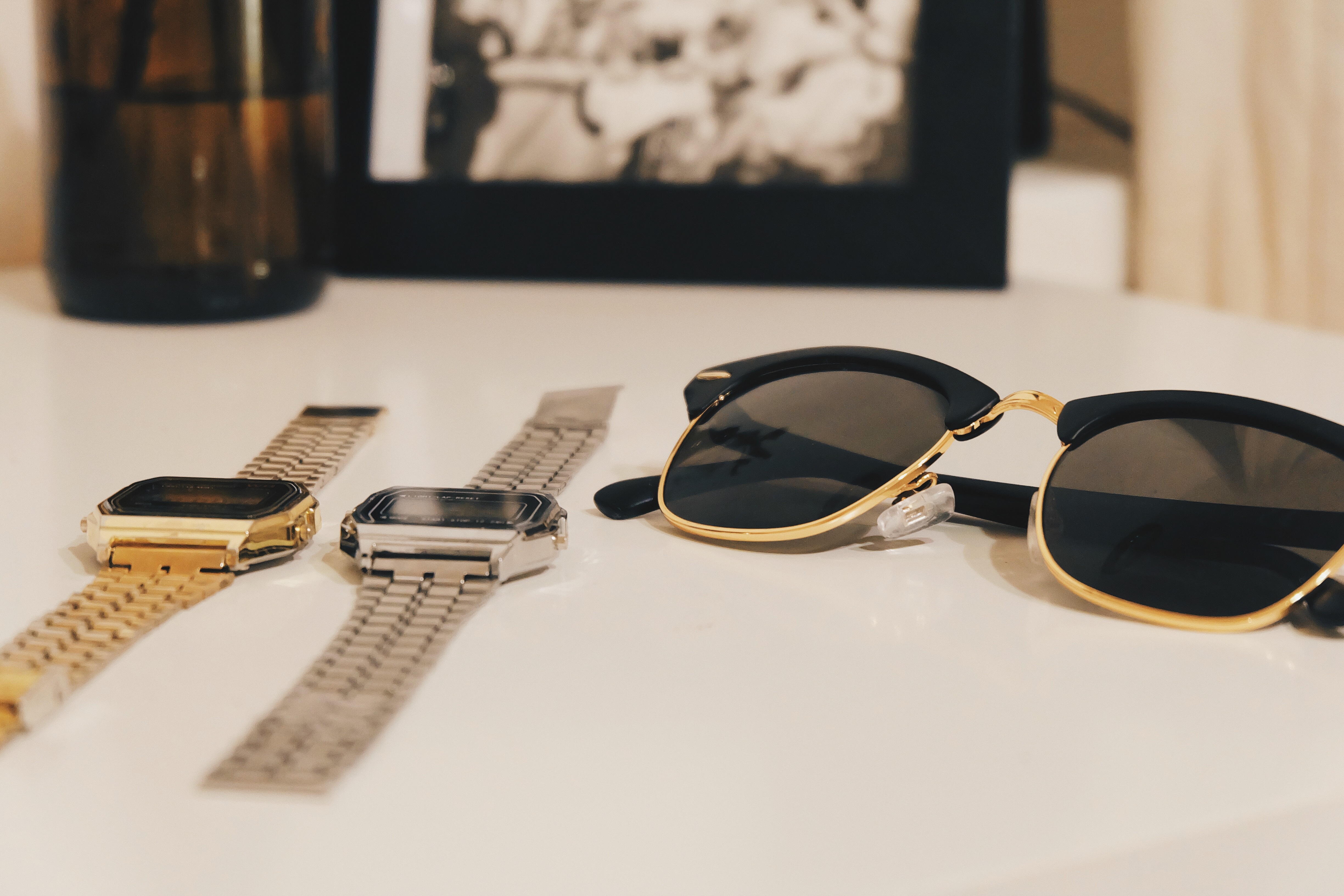 table, close-up, security, look, technology, day, protection, transparent, design, accessory, no people, glasses, watches, digital, glass - material, vintage, HD Wallpaper