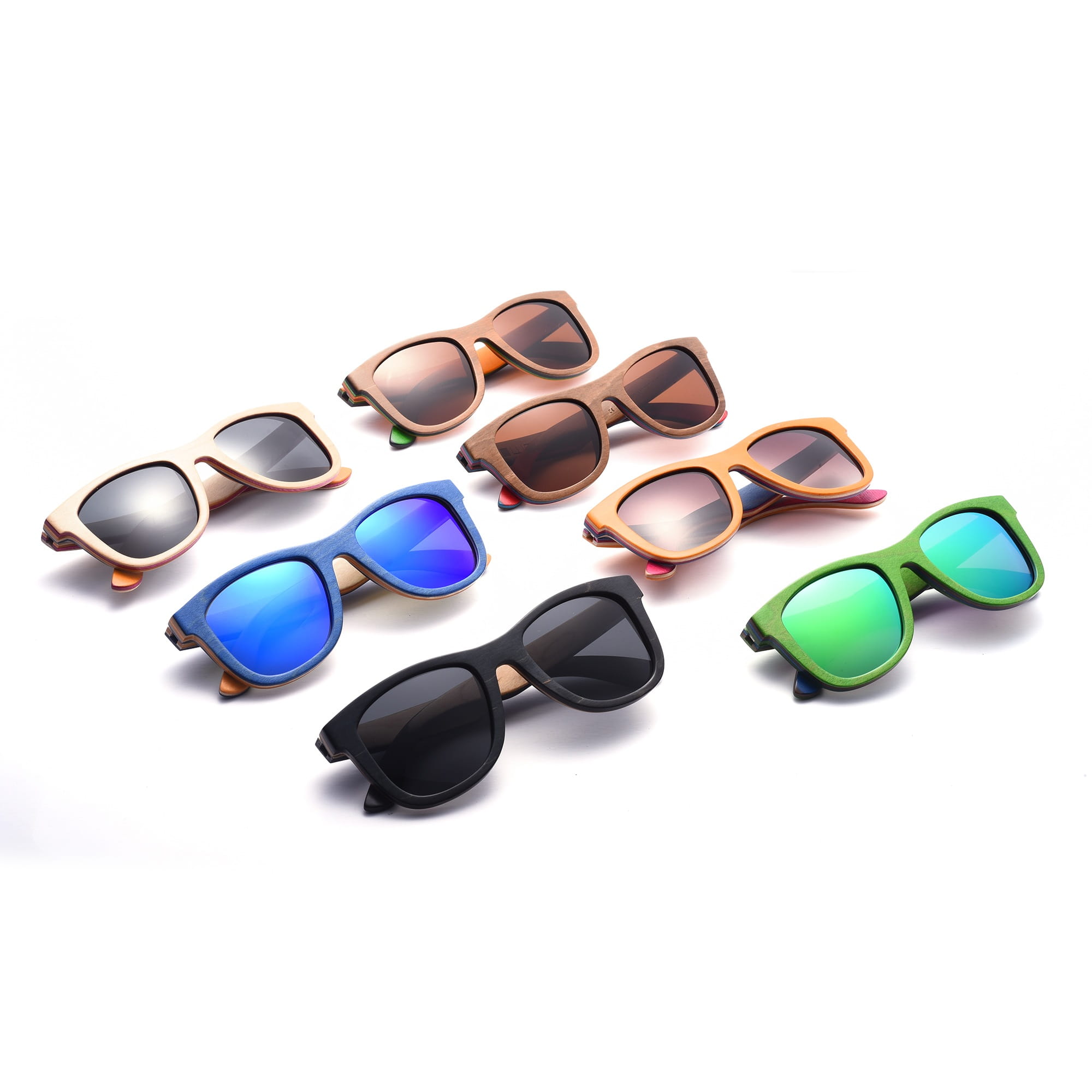 group of objects, blue, day, floating sunglasses, studio shot, choice, cut out, close-up, wood sunglasses, wayfarer sunglasses, glasses, 1080P, directly above, Phone HD Wallpaper