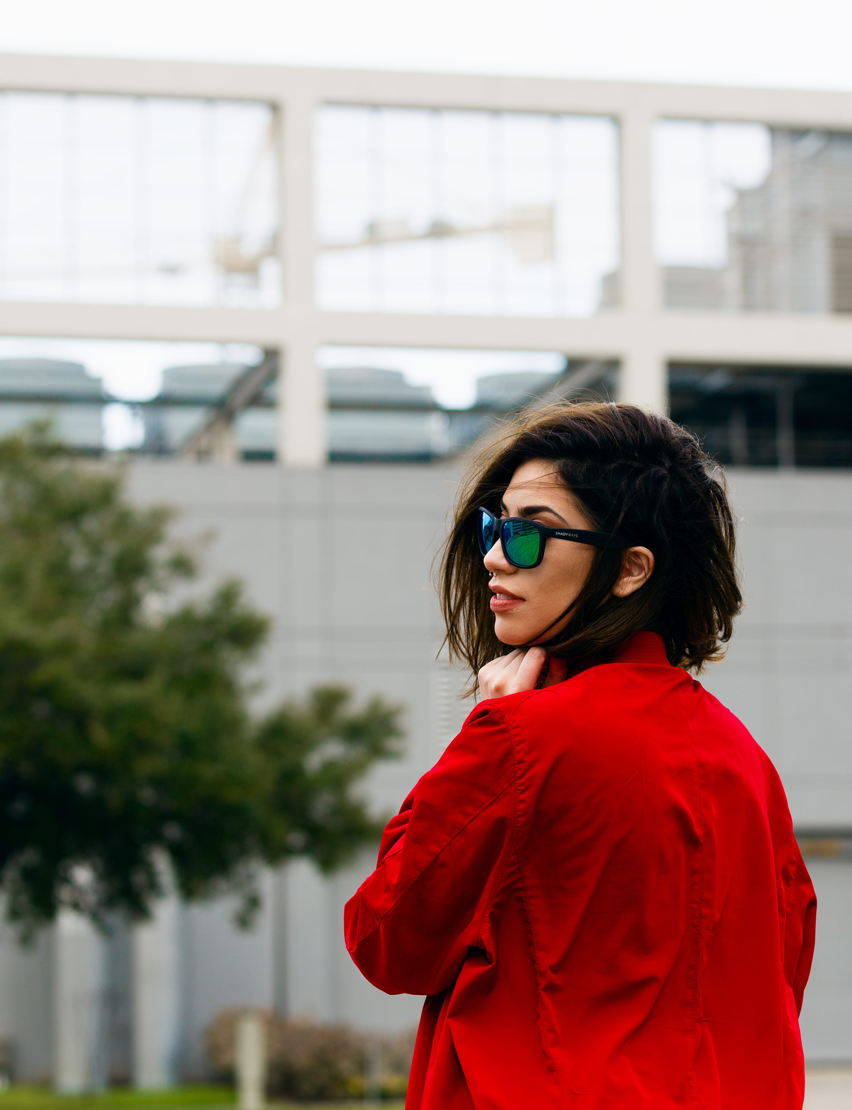 real people, black, framed, eyeglasses, red, lady, women, one Person, adult, focus, 4K, daytime, standing, building exterior, hair, young Adult, black hair, Phone HD Wallpaper
