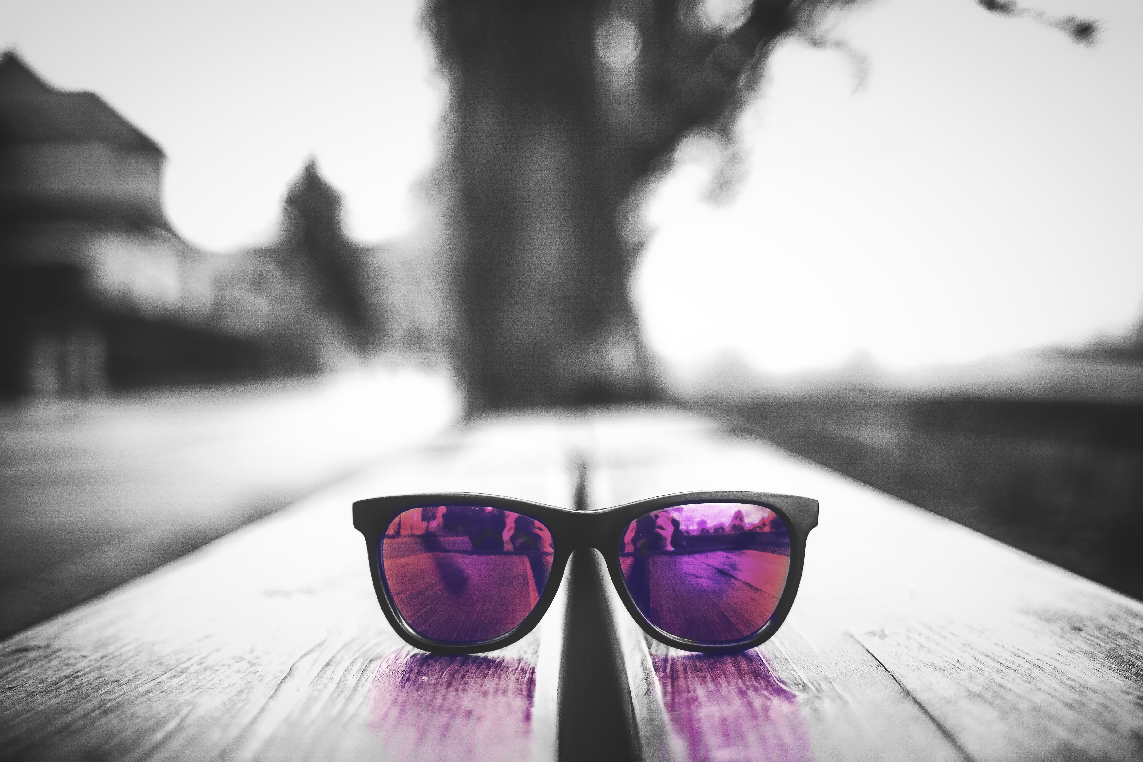 wayfarer, water, sunglasses, day, one person, style, tree, photography, optical, focus on foreground, personal accessory, human body part, reflection, lake, HD Wallpaper