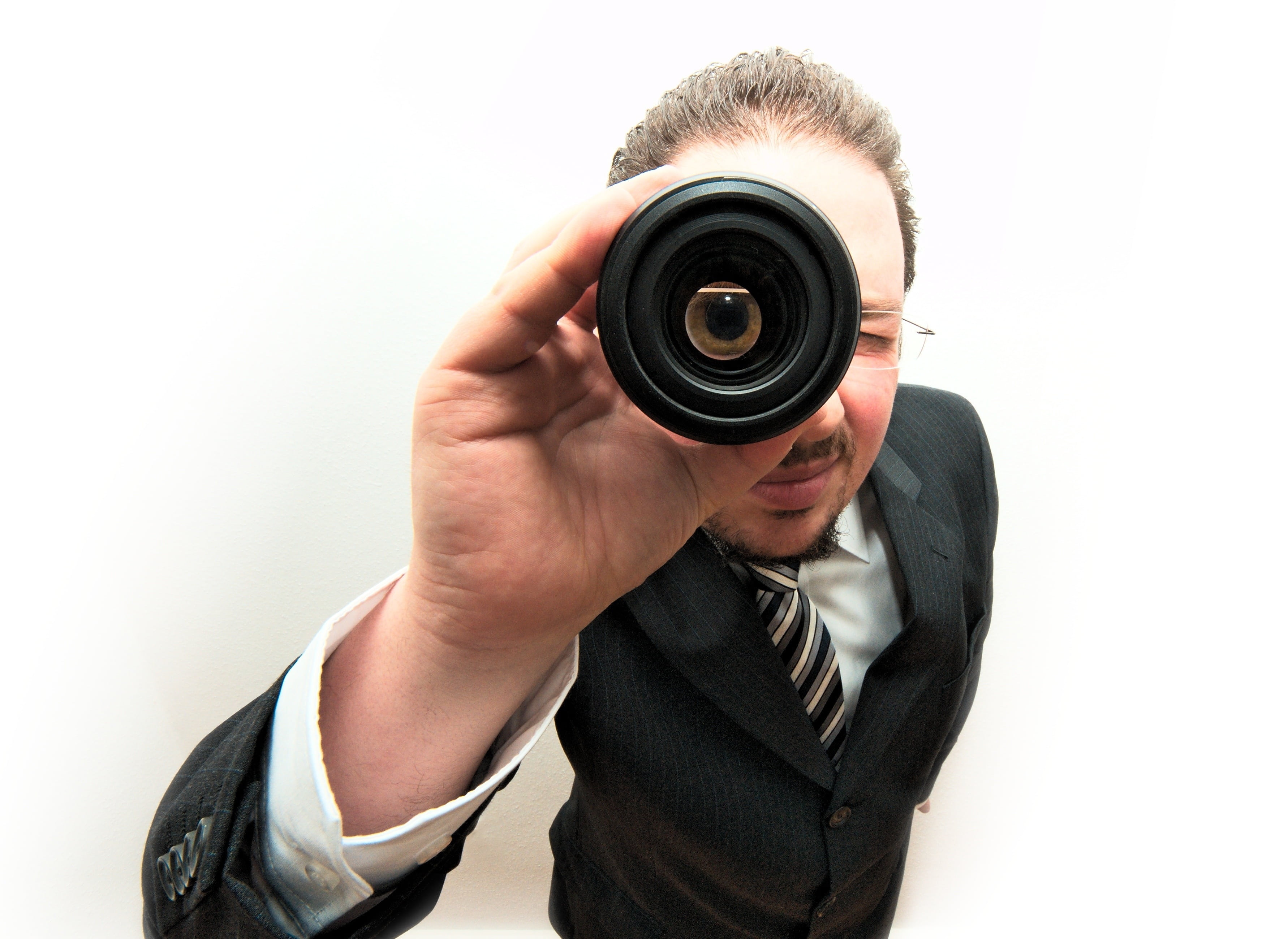 slr camera, larger view, 2K, photography themes, one person, professional occupation, activity, by looking, occupation, studio shot, white background, HD Wallpaper