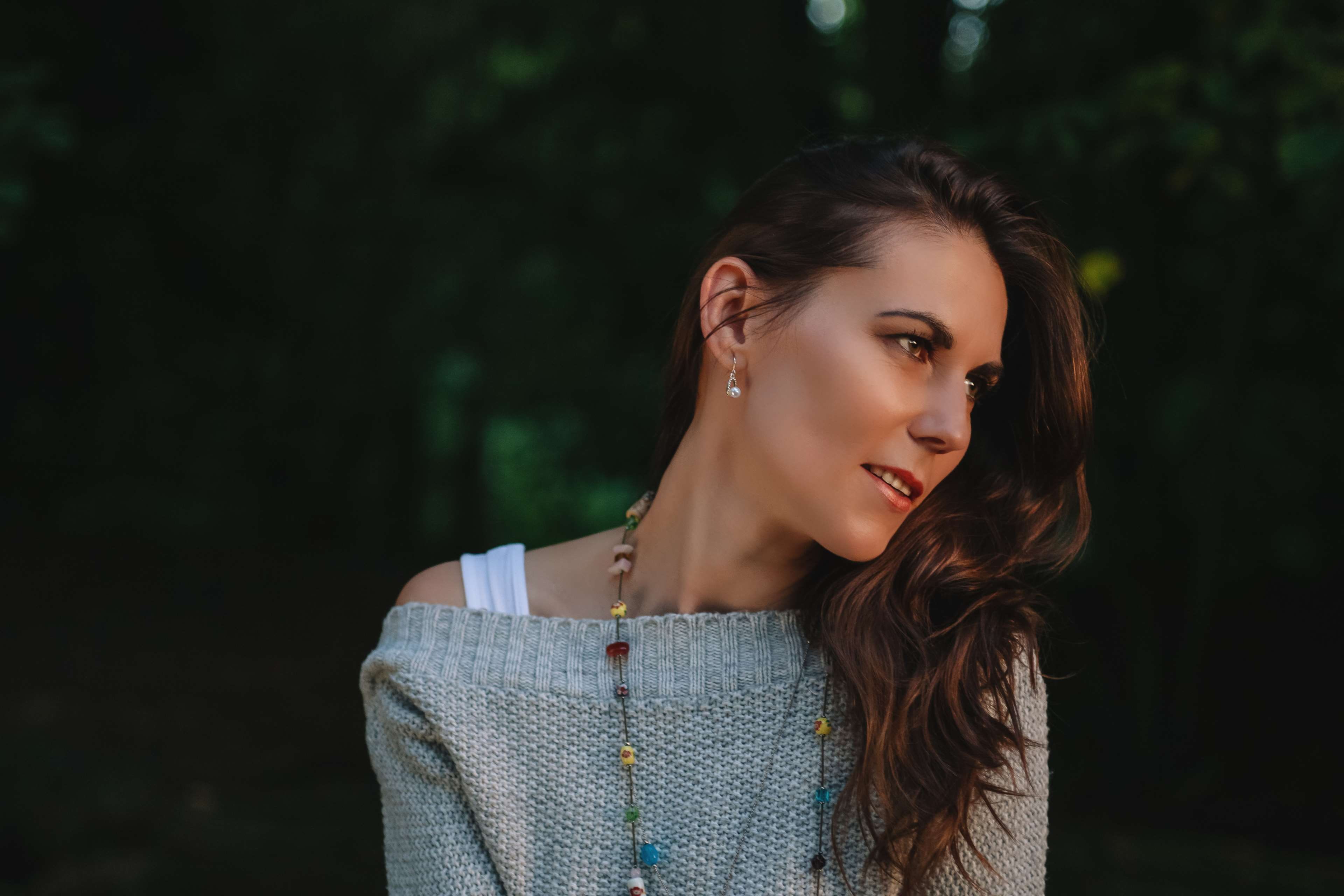 side view, long hair, glamour, young adult, model, pretty, hairstyle, teenager, women, outdoors, young women, focus on foreground, headshot, fashion, wear, HD Wallpaper