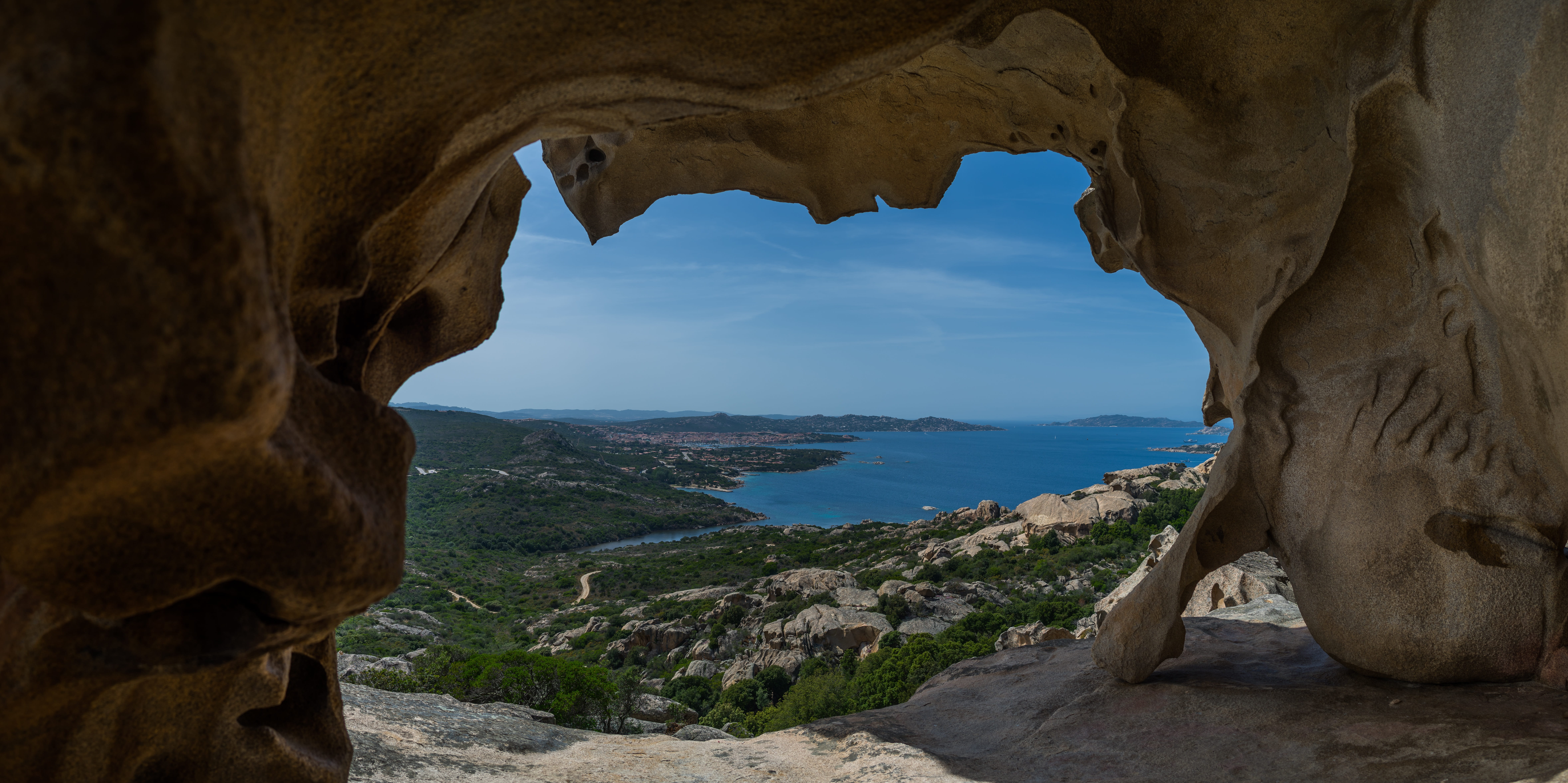 no people, physical geography, sea, tranquility, mountain, beauty in nature, landscape, panorama, screen background, land, arch, sardinia, outdoors, architecture, HD Wallpaper