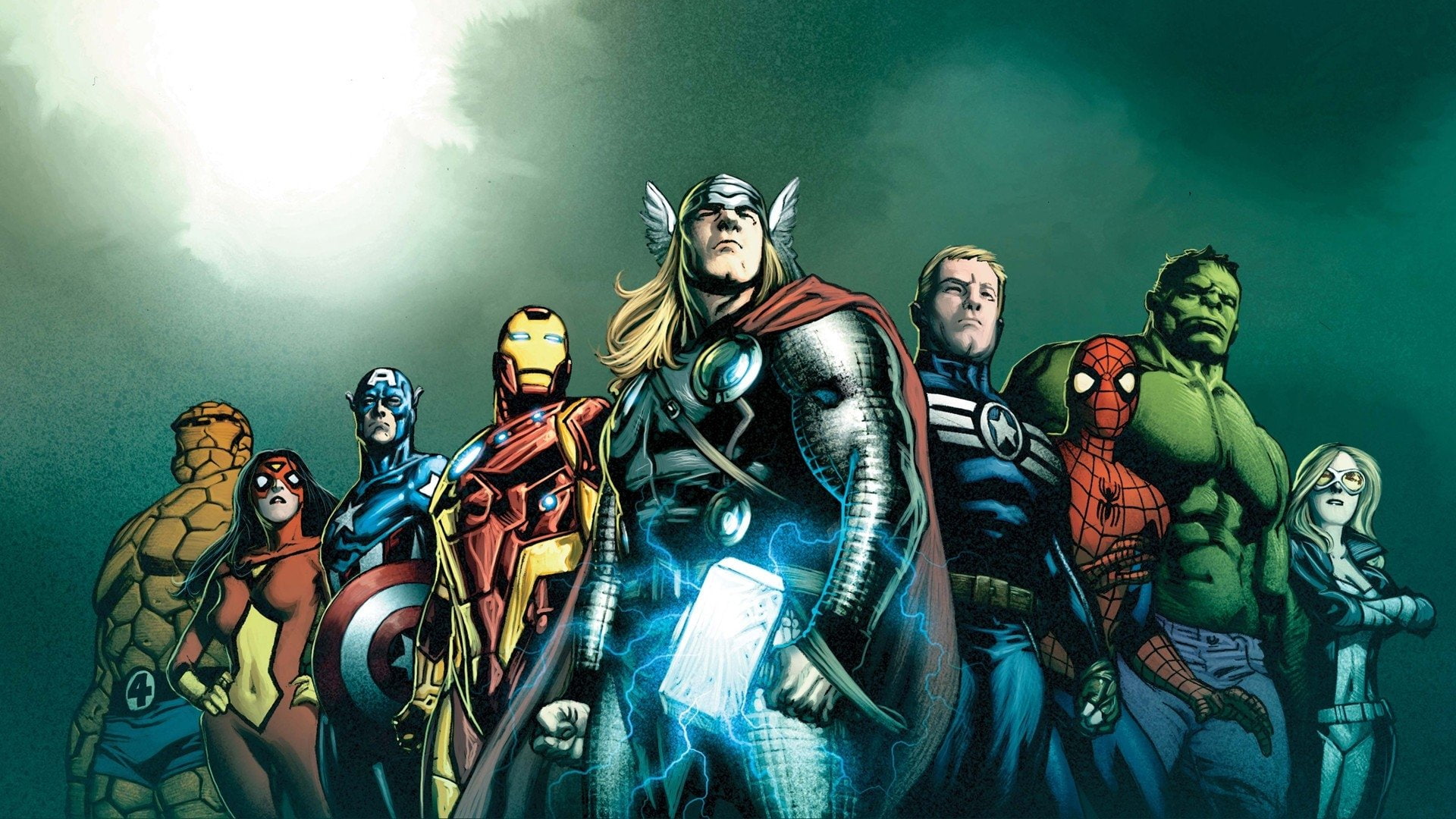 Captain America, Thor, Comics, Fear Itself, Thing (Marvel Comics), Spider-Woman, 1080P, Iron Man, HD Wallpaper
