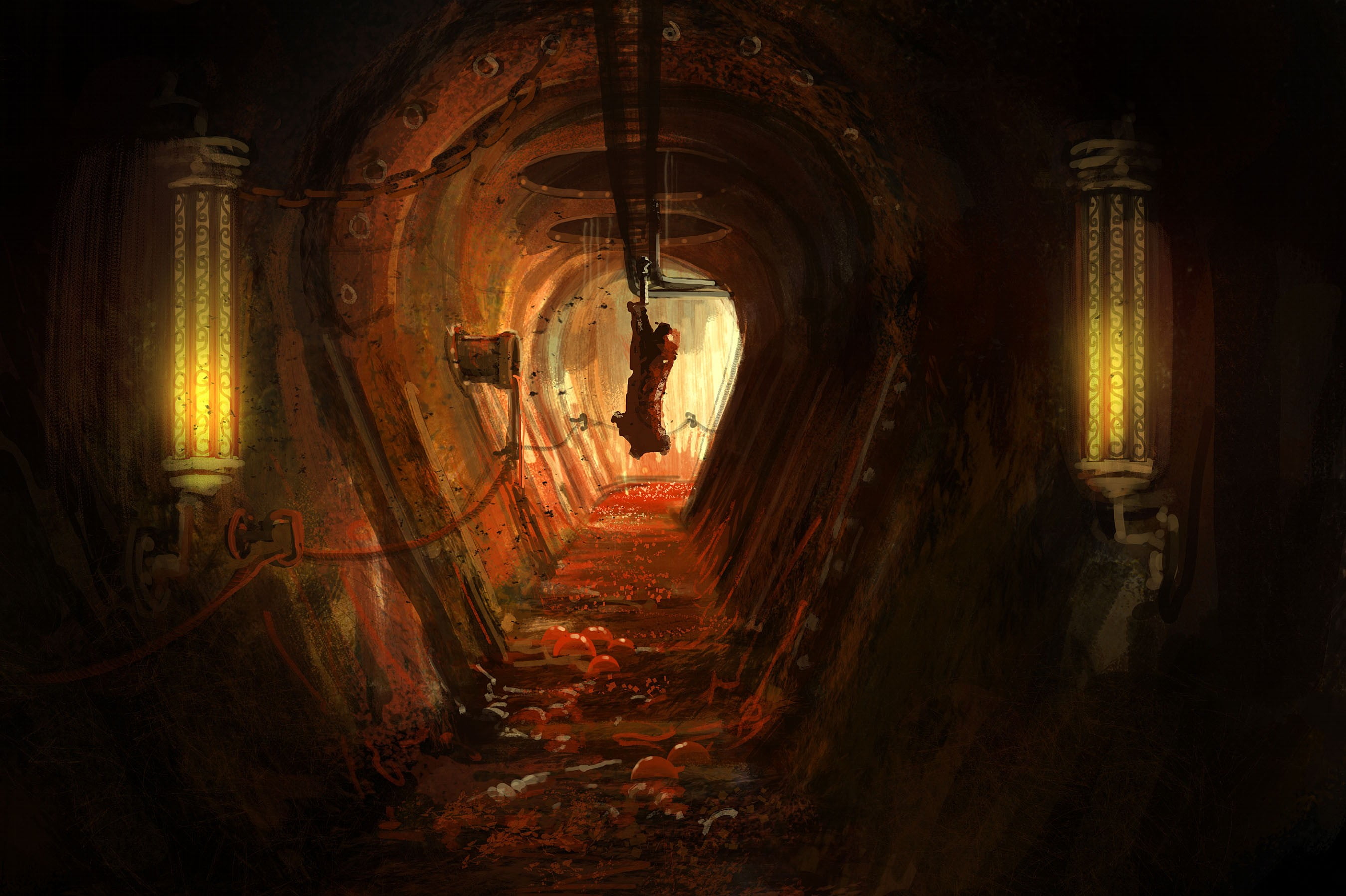 the way forward, dark, video games, corridor, digital art, full length, underground, tunnel, 2K, lights, themed, rear view, no people, Amnesia: A Machine for Pigs, HD Wallpaper