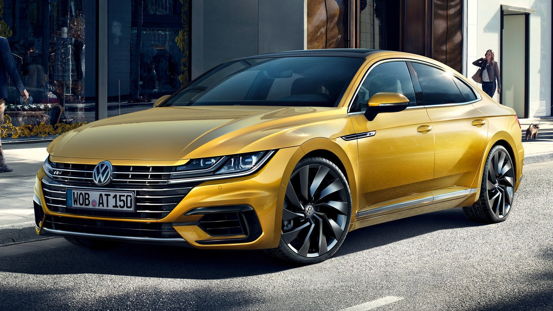 Yellow Car, Car, Volkswagen Arteon, Volkswagen, Luxury Car, 1080P, Sedan, HD Wallpaper