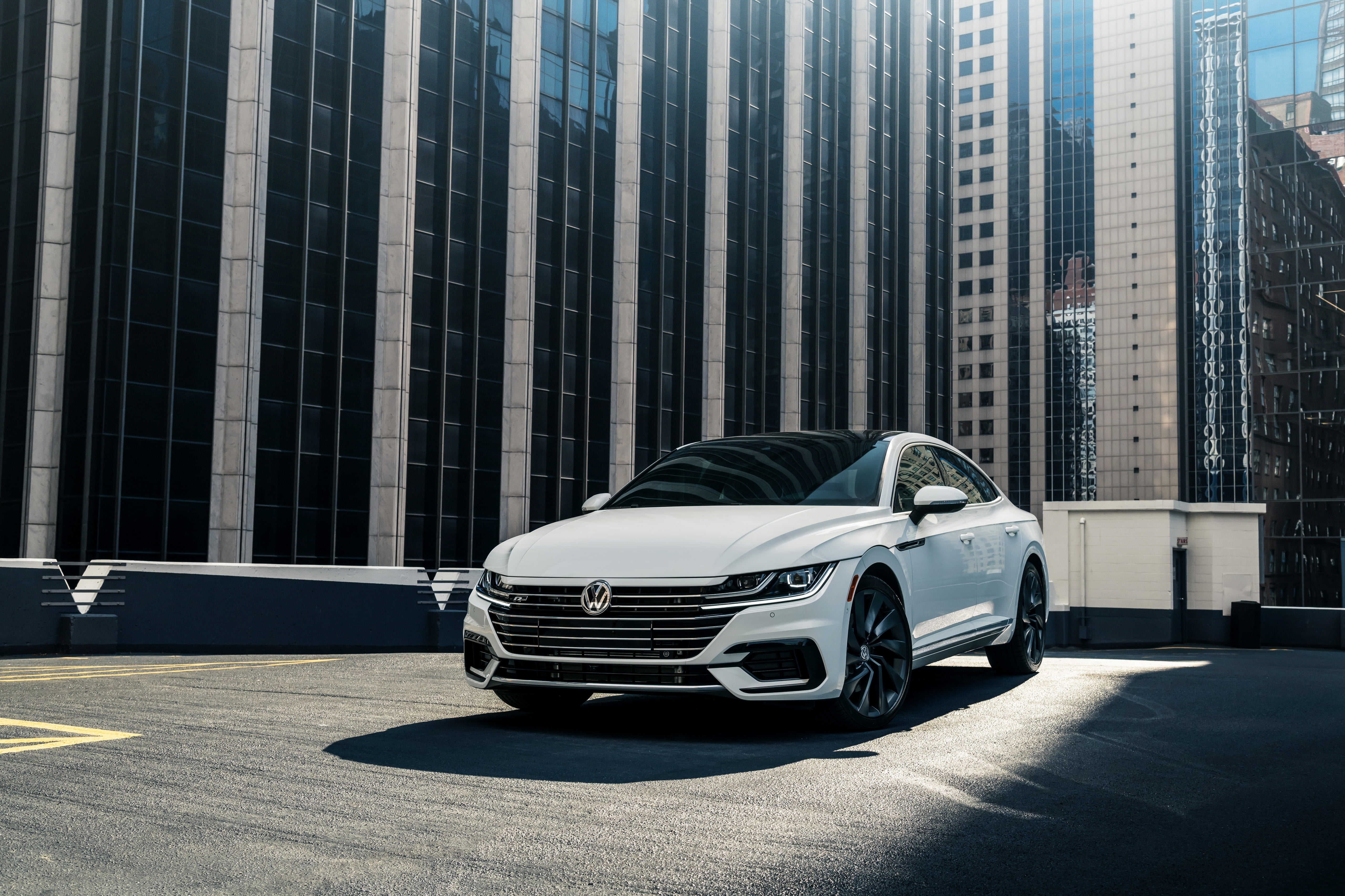 2018, roof, 5K, liftback, R-Line, Volkswagen, 2019, Arteon, white, HD Wallpaper