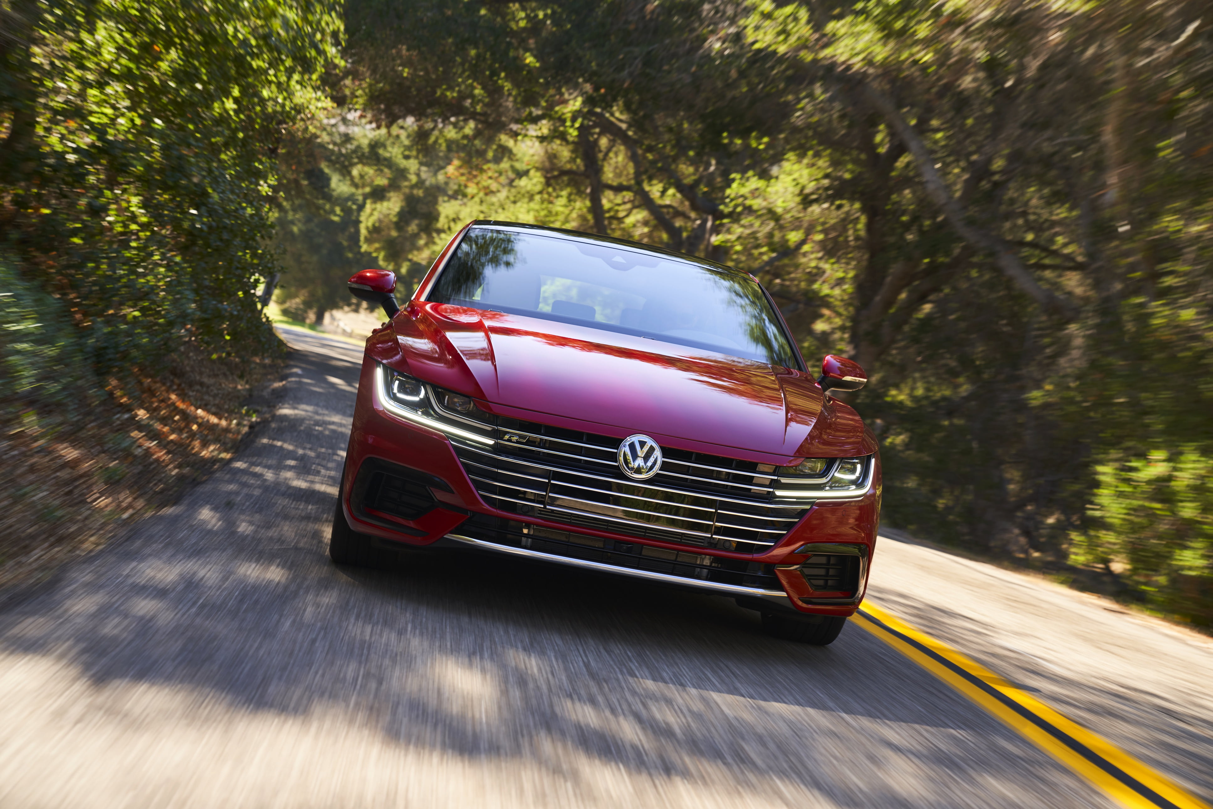 4K, Compact Car, Volkswagen Arteon, Red Car, Vehicle, Car, Volkswagen, HD Wallpaper
