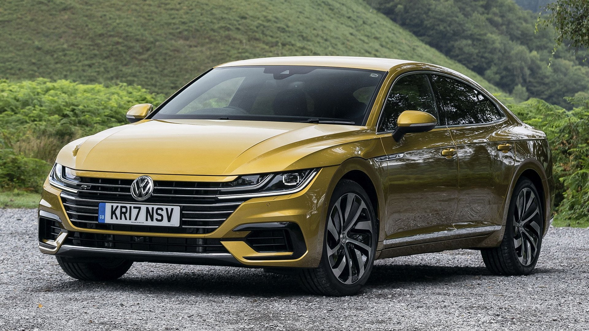 1080P, Volkswagen Arteon, Volkswagen, Car, Sedan, Yellow Car, Luxury Car, HD Wallpaper