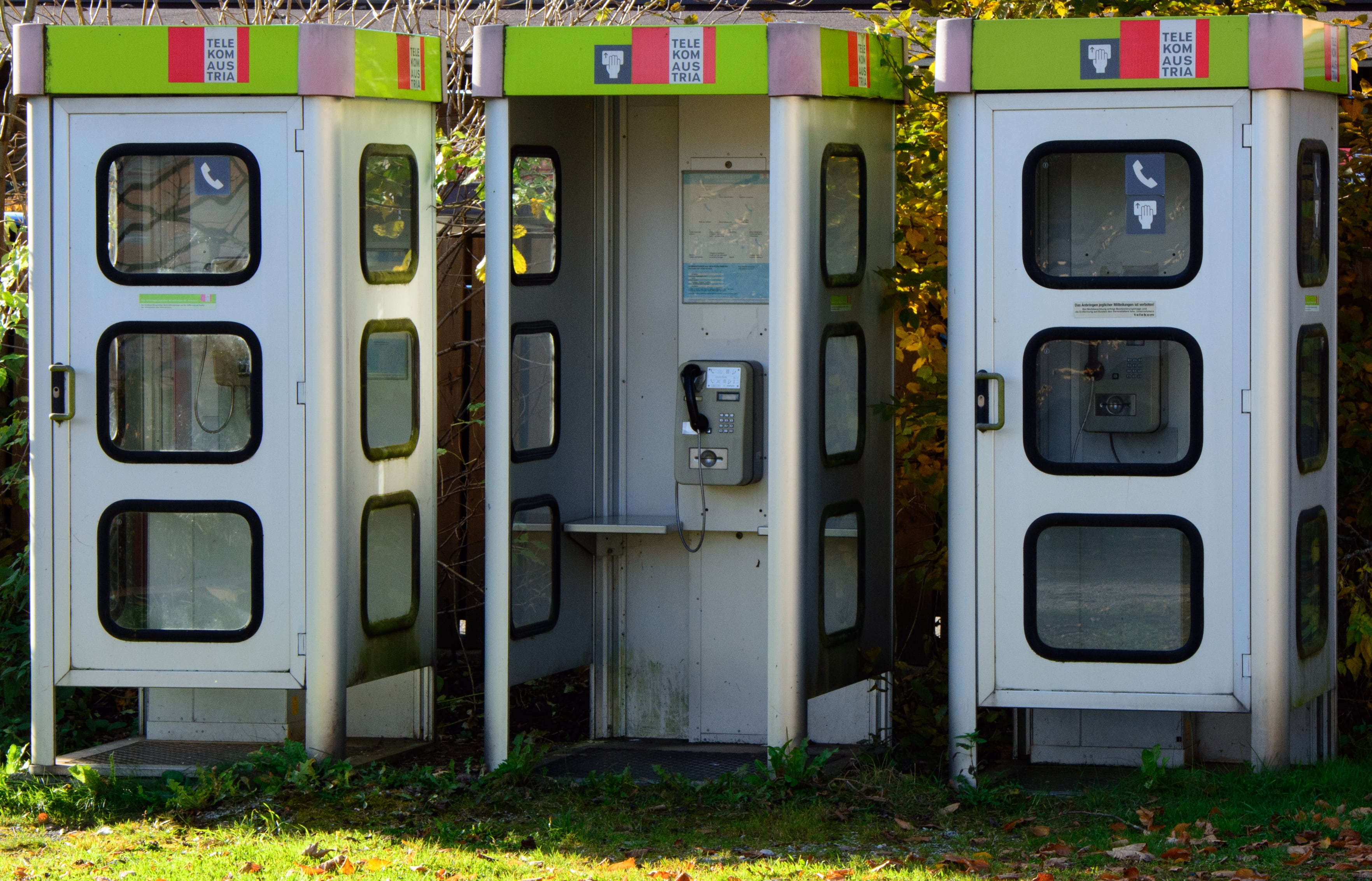 together, green color, call, architecture, phone booth, mode of transportation, land, public transportation, transparent, entrance, no people, record contact, HD Wallpaper