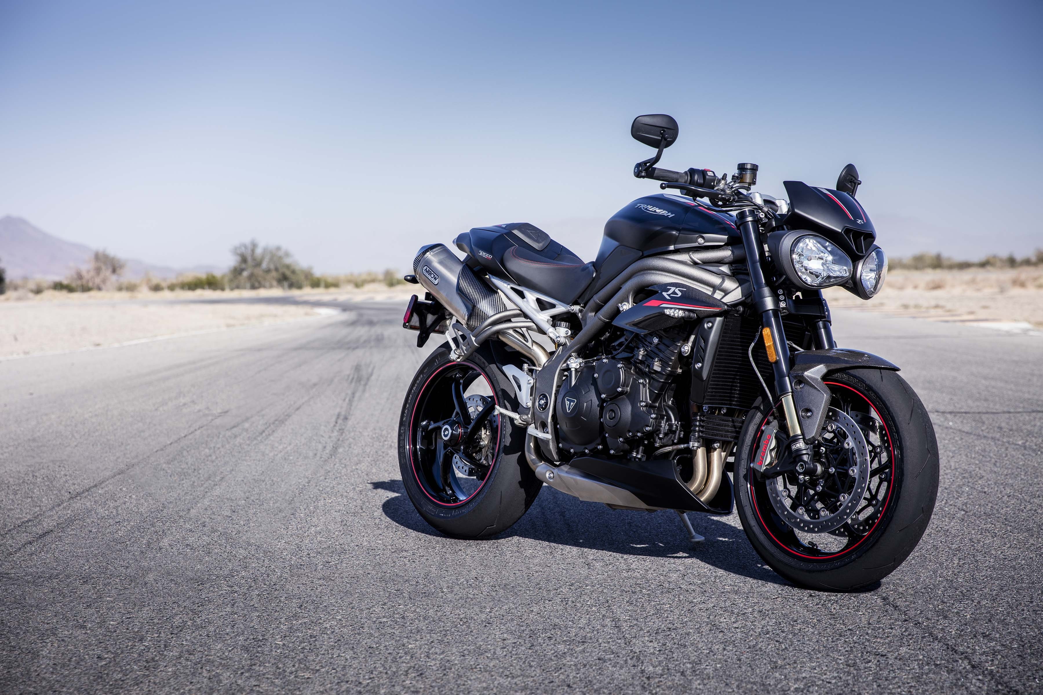 2K, cruiser, 2018, black, Triumph Speed Triple RS, 4K, motorcycle, HD Wallpaper