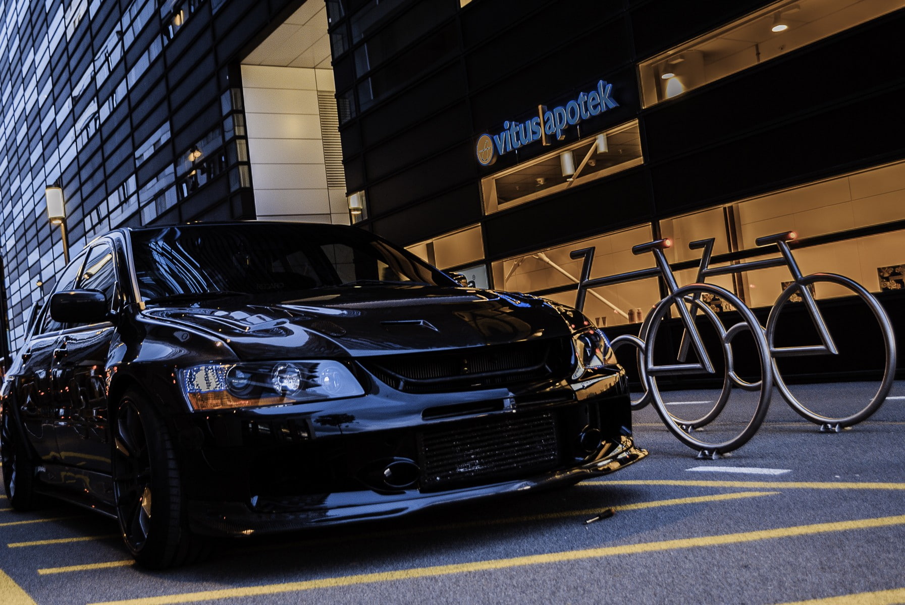 city, architecture, western script, road, building exterior, garage, communication, no people, text, Oslo, land vehicle, transportation, parking garage, HD Wallpaper