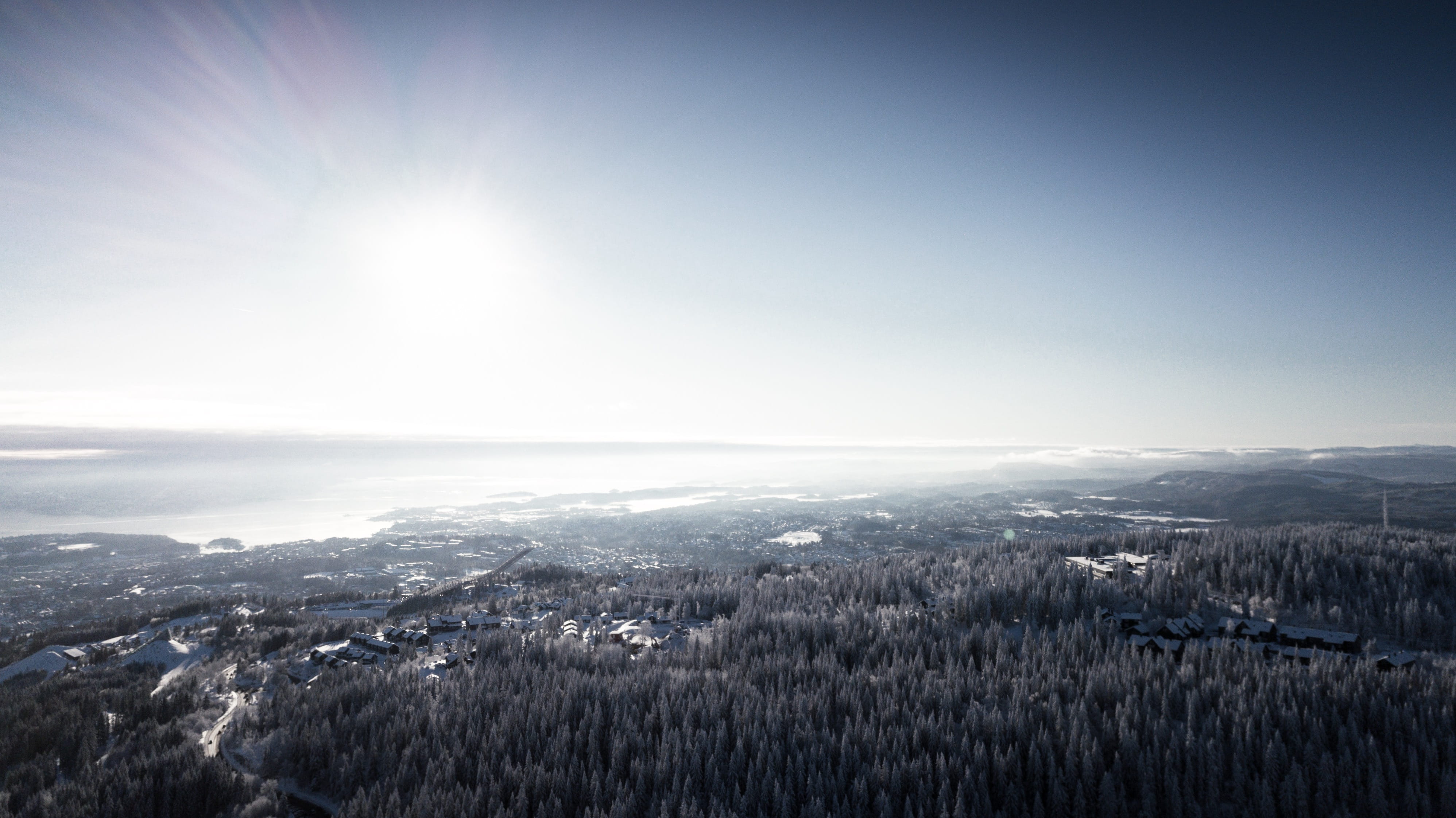 plant, oslo, sun, outdoors, norway, nature, sky, scenics - nature, tranquil scene, snow, holmenkollen, tranquility, no people, 4K, day, land, environment, HD Wallpaper