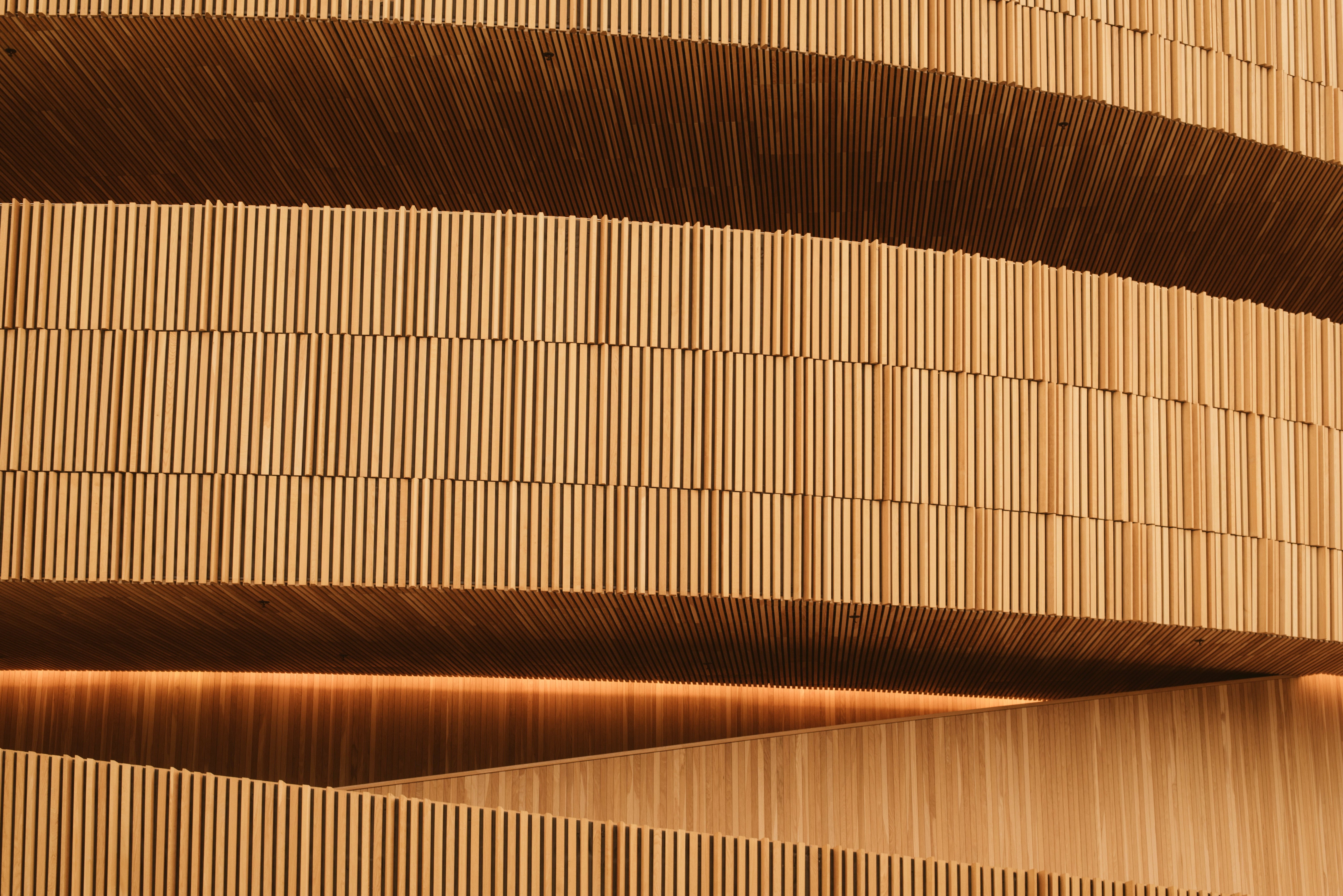 wood, full frame, high angle view, day, textured, ceiling, oslo, Oslo Opera House, backgrounds, wood - material, pattern, shadow, " photo", built structure, HD Wallpaper