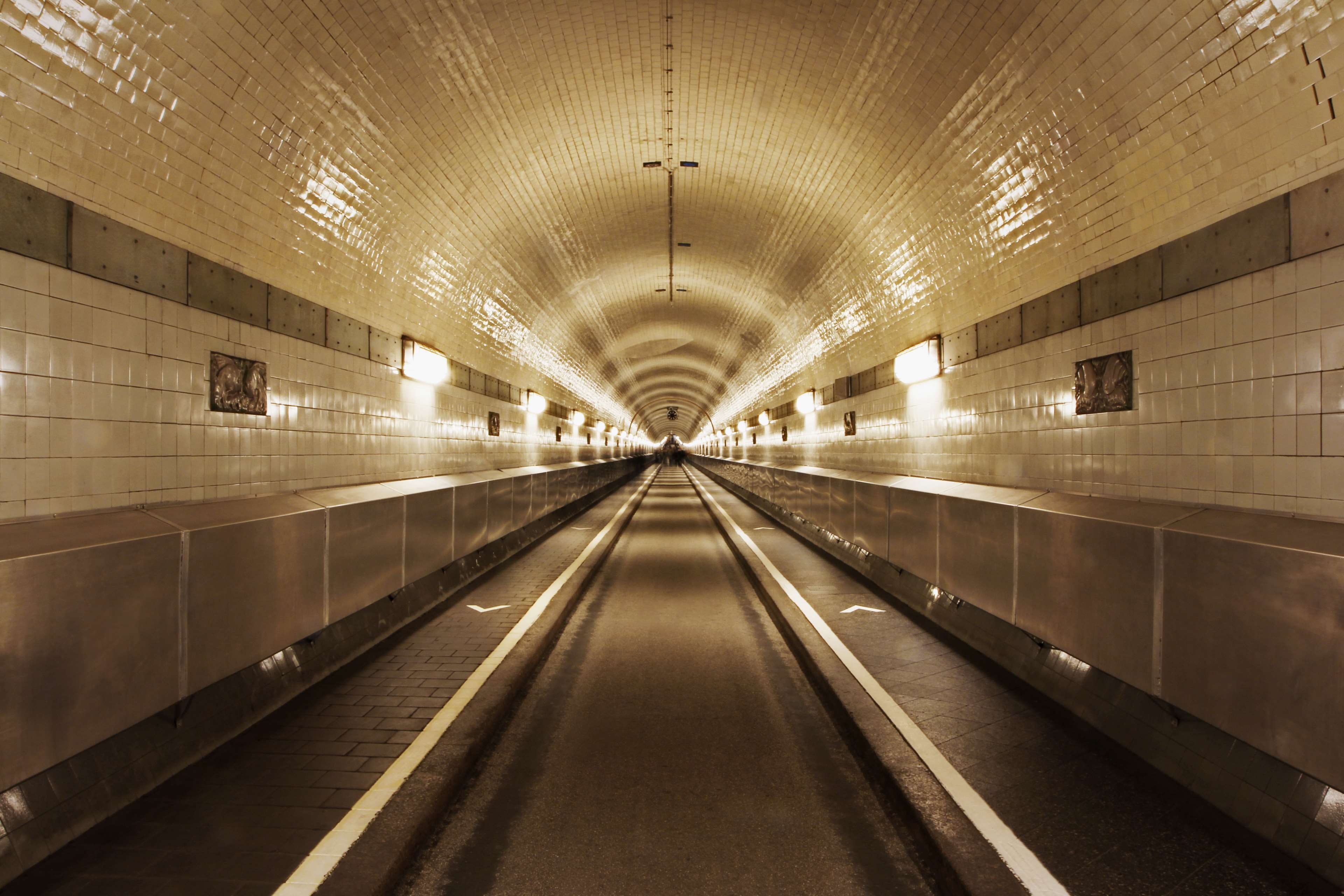 light, technology, 4K, long, built structure, elbtunnel, transportation, public transportation, lighting equipment, illuminated, hamburg, light fixture, HD Wallpaper