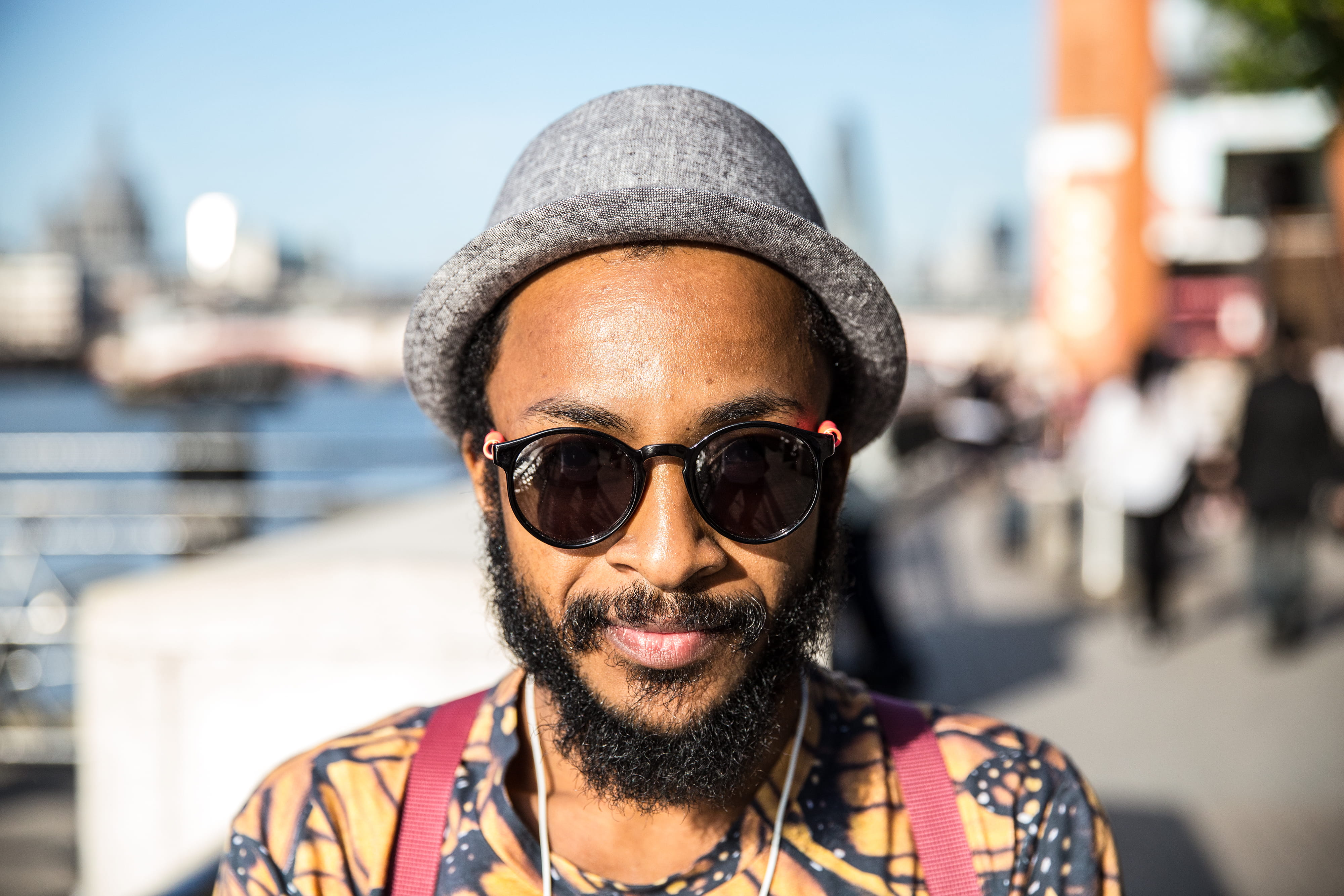 front view, canon, adult, sunny, 4K, Portrait, smiling, Canon 6D, summer, headshot, sunglasses, London, focus on foreground, wearing, men, adults only, HD Wallpaper
