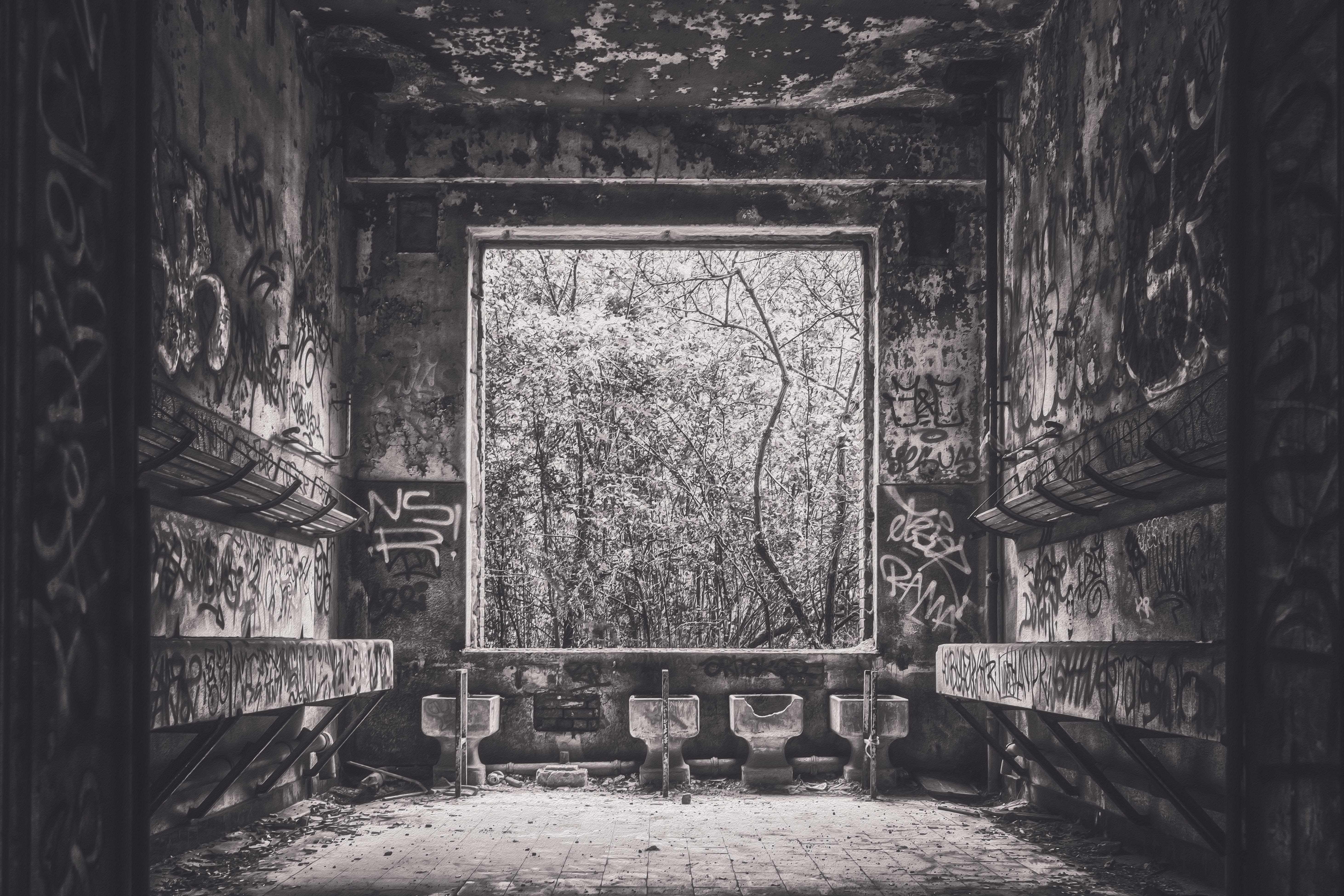 decay, lost places, ruined, transience, weathered, forget, ailing, ruin, obsolete, the past, gloomy, building, decline, pforphoto, sanitary, architecture, HD Wallpaper